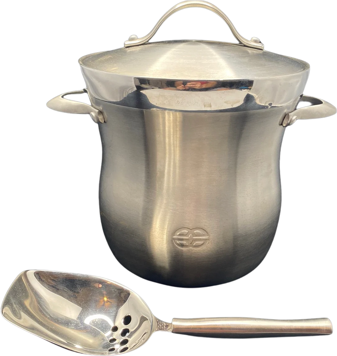 Calphalon Stainless Steel Large Ice Bucket with Lid and Scoop by Calphalon
