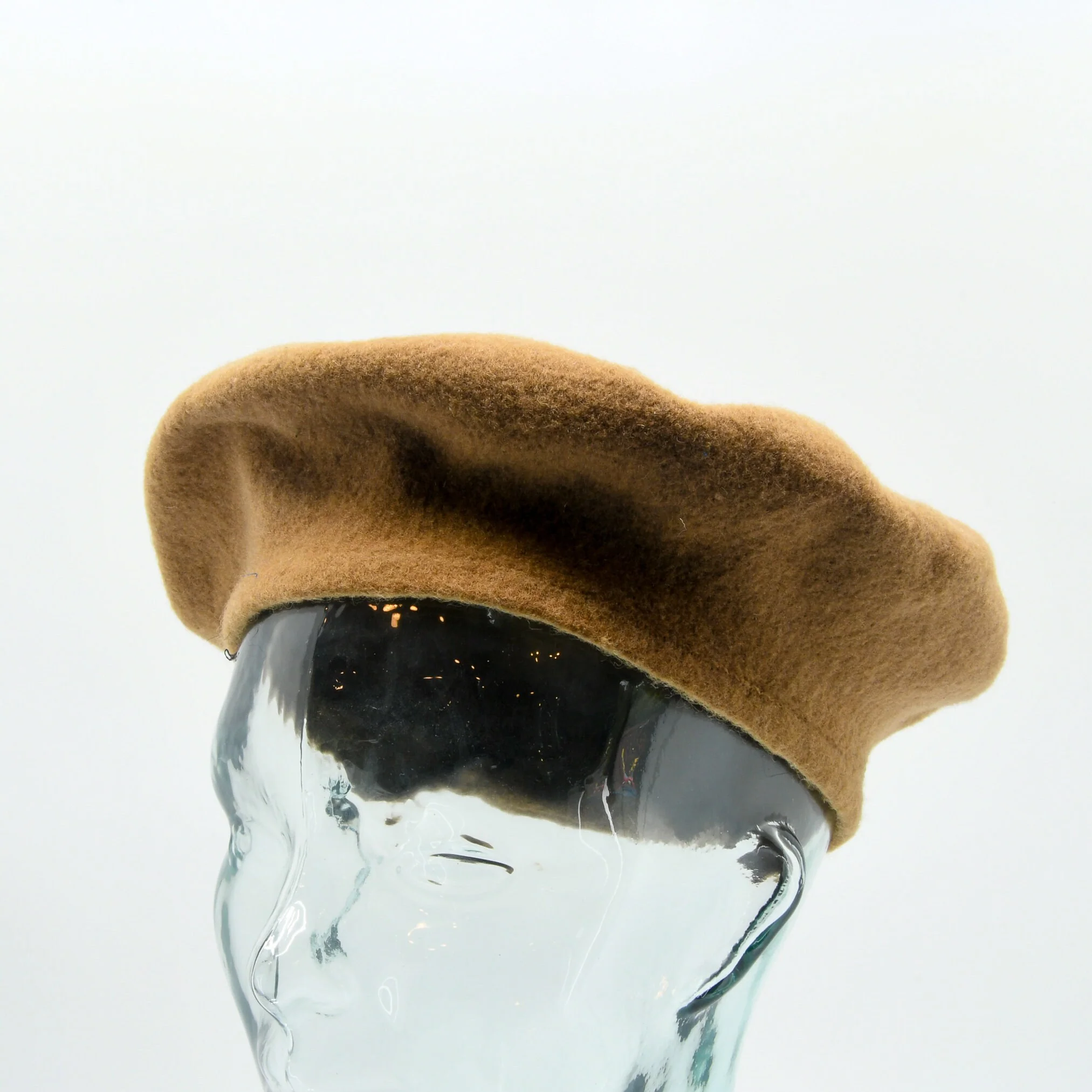 Camel Wool Beret Wool Cap - Image 3