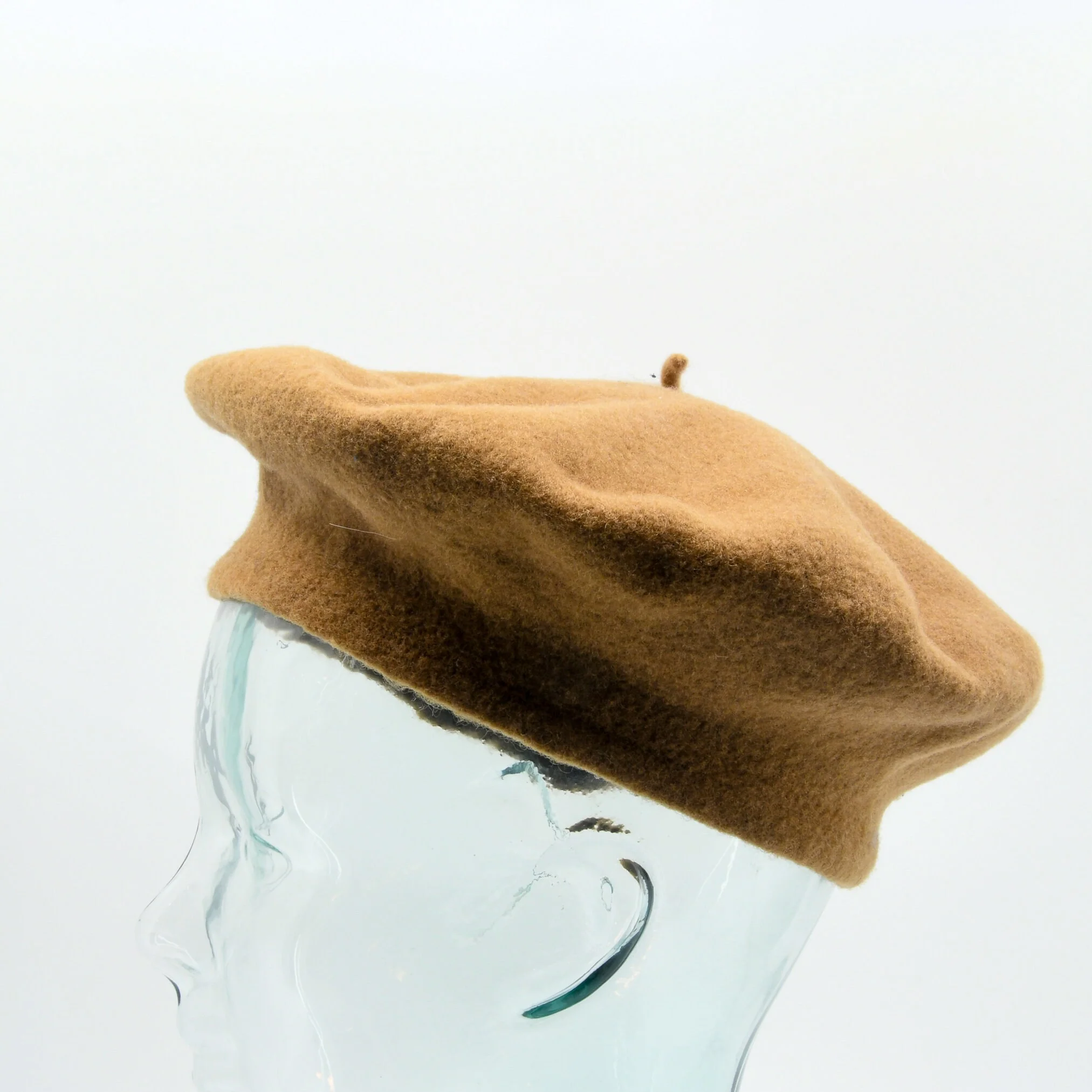 Camel Wool Beret Wool Cap - Image 4