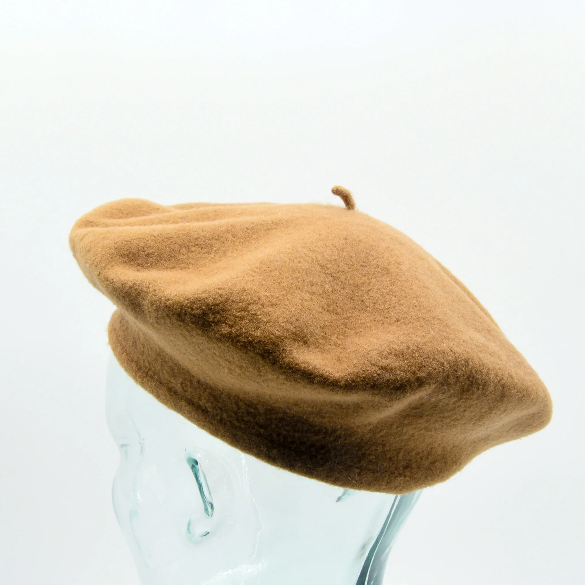 Camel Wool Beret Wool Cap - Image 5