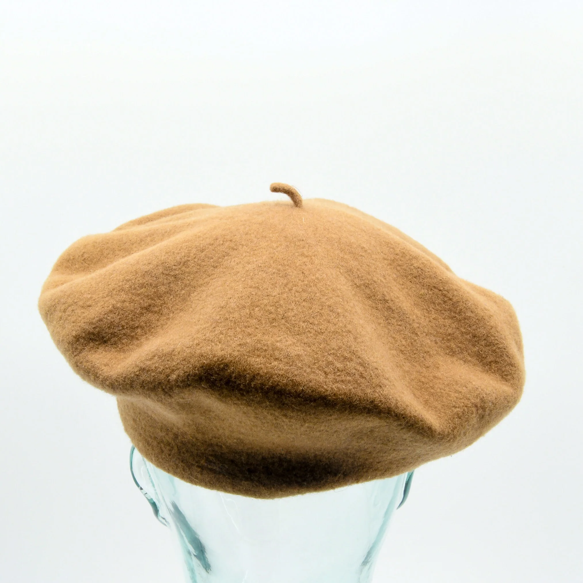 Camel Wool Beret Wool Cap - Image 6