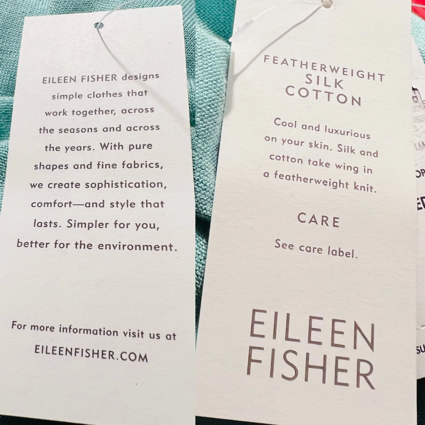 Capri V-Neck Long Sleeve Top Featherweight Silk Cotton Blue Sz M by Eileen Fisher - Image 9