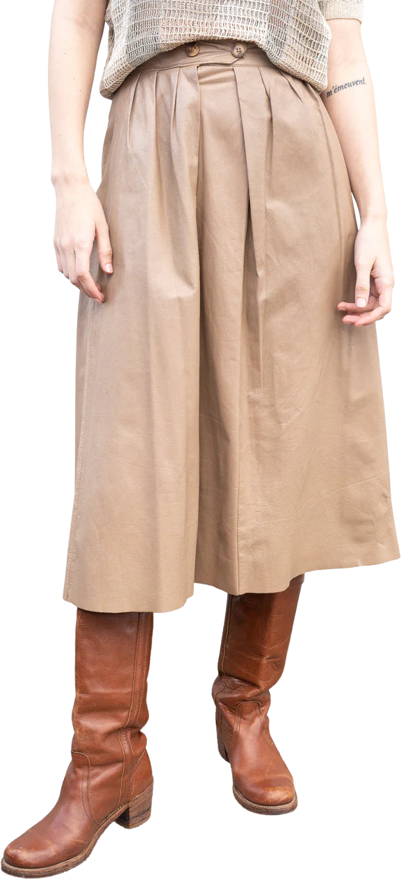 Carla Tan Leather Skirt by Carla