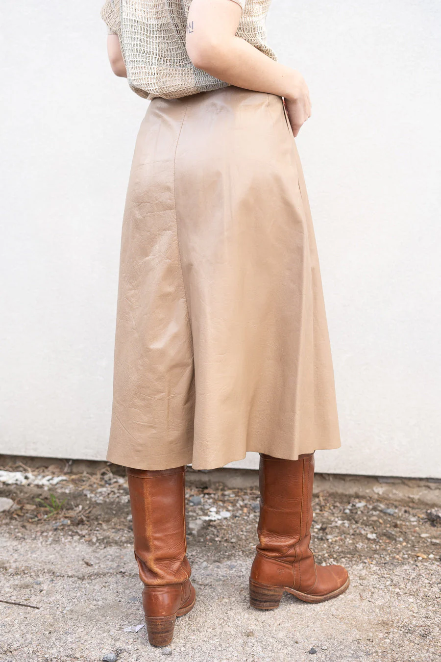 Carla Tan Leather Skirt by Carla - Image 8