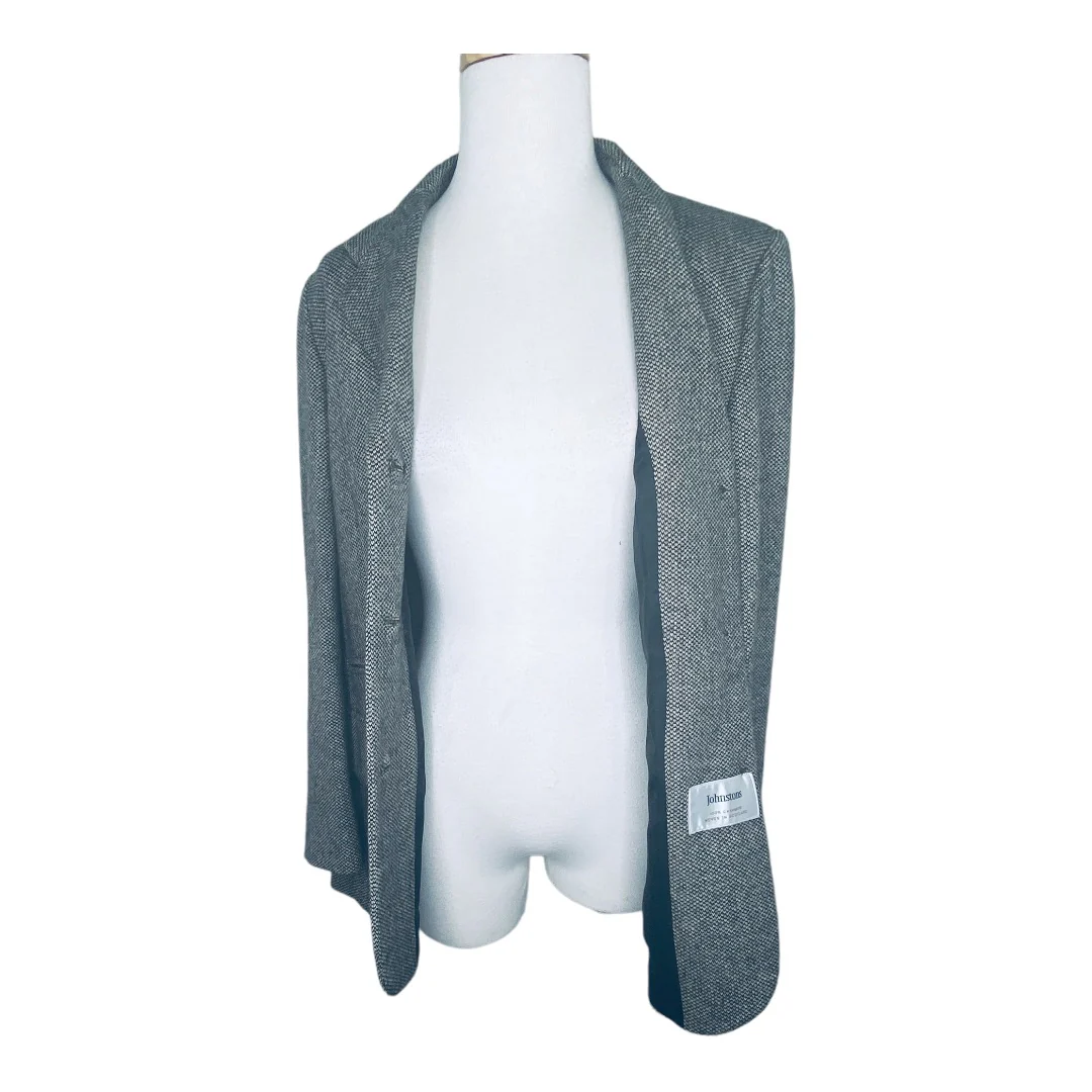 Cashmere Jacket Herringbone Woven In Scotland Womens Size 6 by Johnstons of Elgin - Image 5