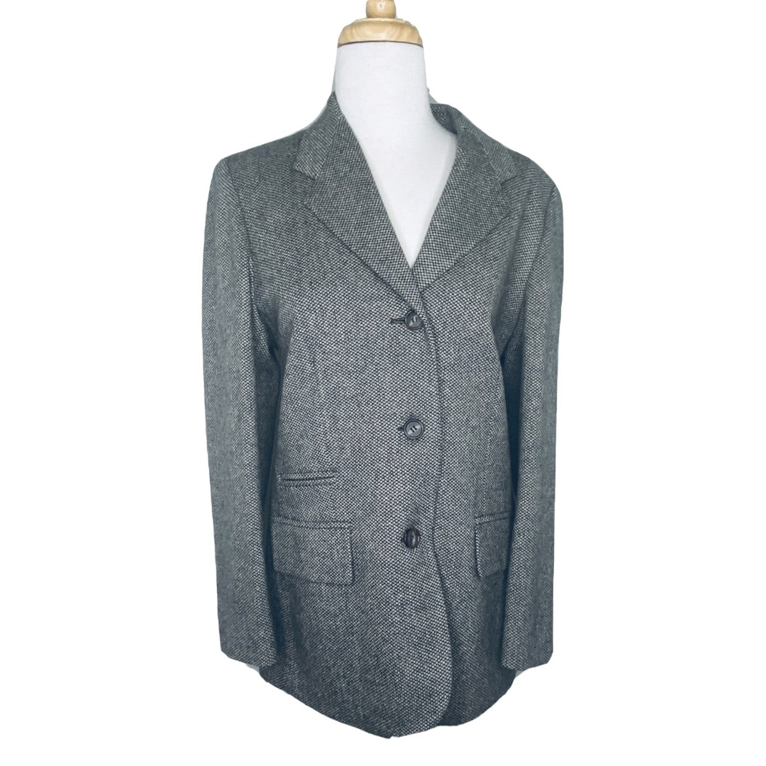 Cashmere Jacket Herringbone Woven In Scotland Womens Size 6 by Johnstons of Elgin - Image 9