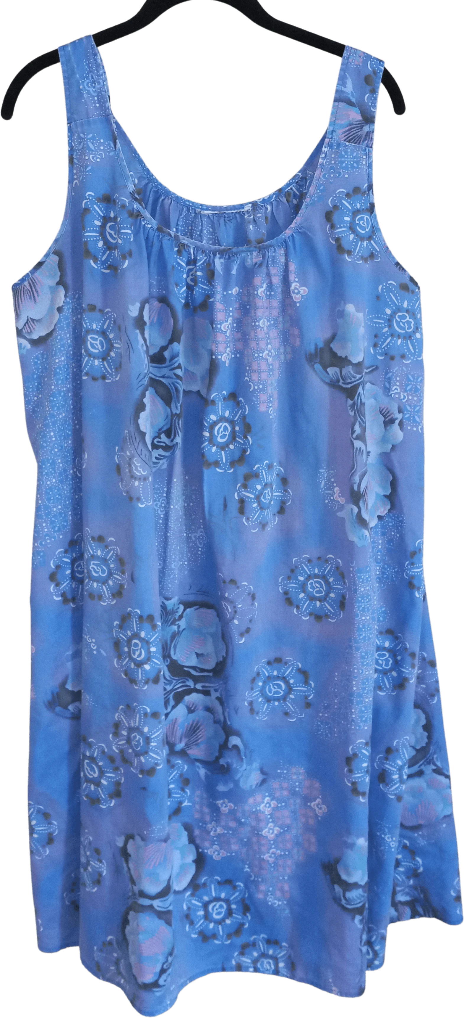 Casual Muumuu '80’s Blue Floral Dress