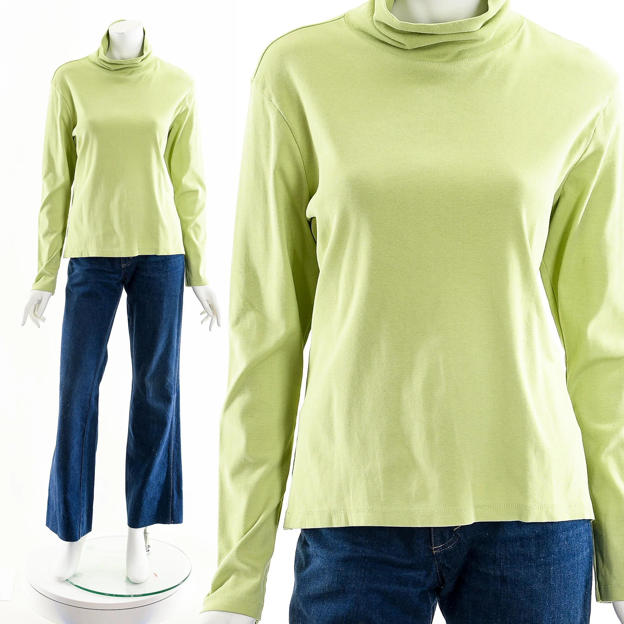 Celery Green 90s Slouchy Turtleneck - Image 3