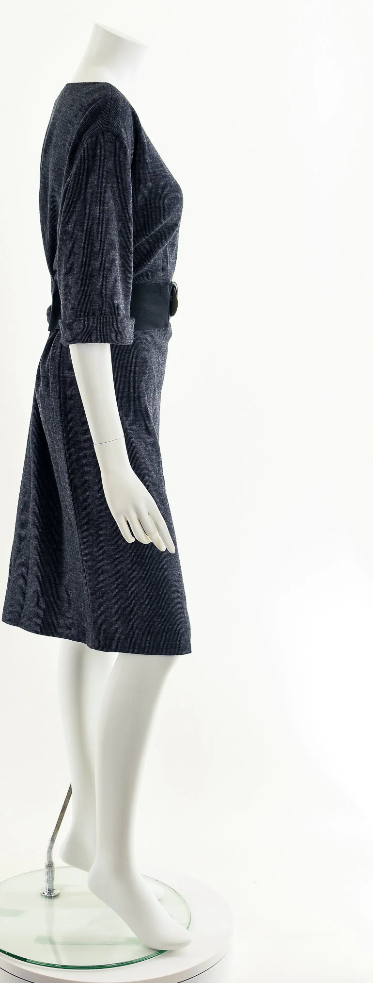 Charcoal Gray Ribbed T-Shirt Dress by Taurus II - Image 6