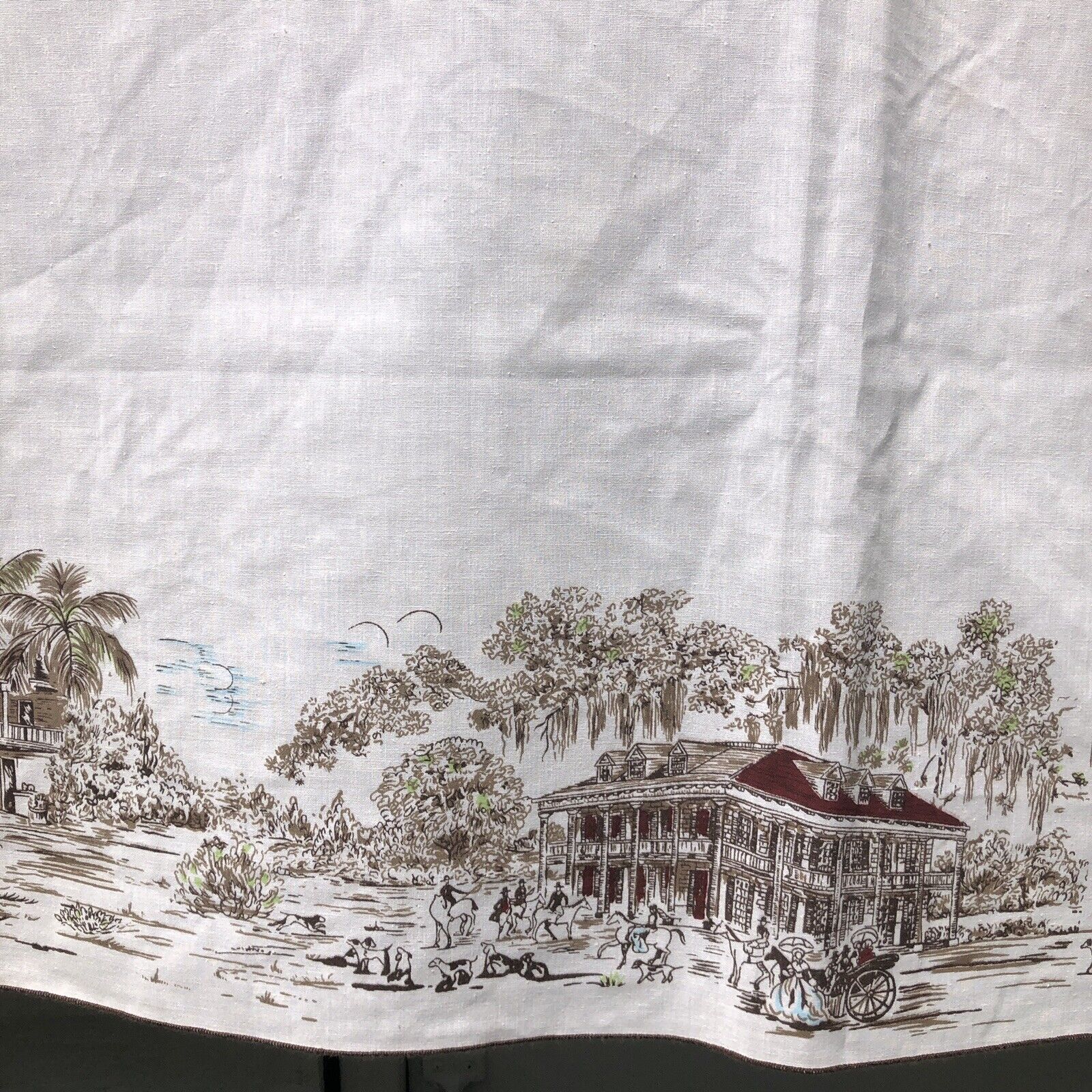 Charleston Sc Savannah Ga Historical Scenes Tablecloth Carriage Buggy Rides Home - Image 3