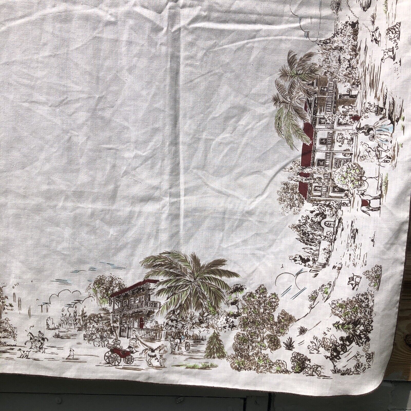 Charleston Sc Savannah Ga Historical Scenes Tablecloth Carriage Buggy Rides Home - Image 4