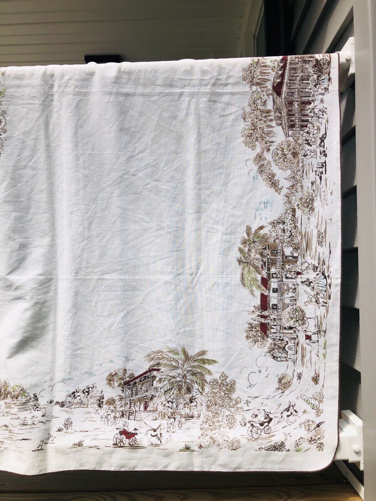 Charleston Sc Savannah Ga Historical Scenes Tablecloth Carriage Buggy Rides Home - Image 7