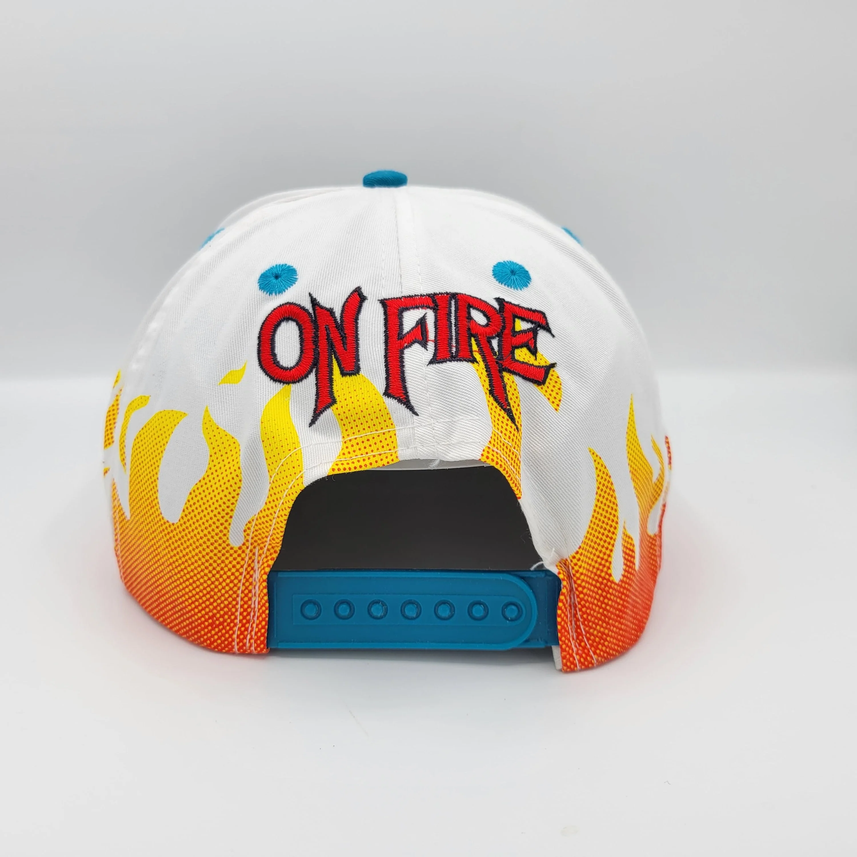 Charlotte Hornets Vintage 90s On Fire Flames Snapback Hat All Over Print Nba Basketball Baseball Cap - Image 4