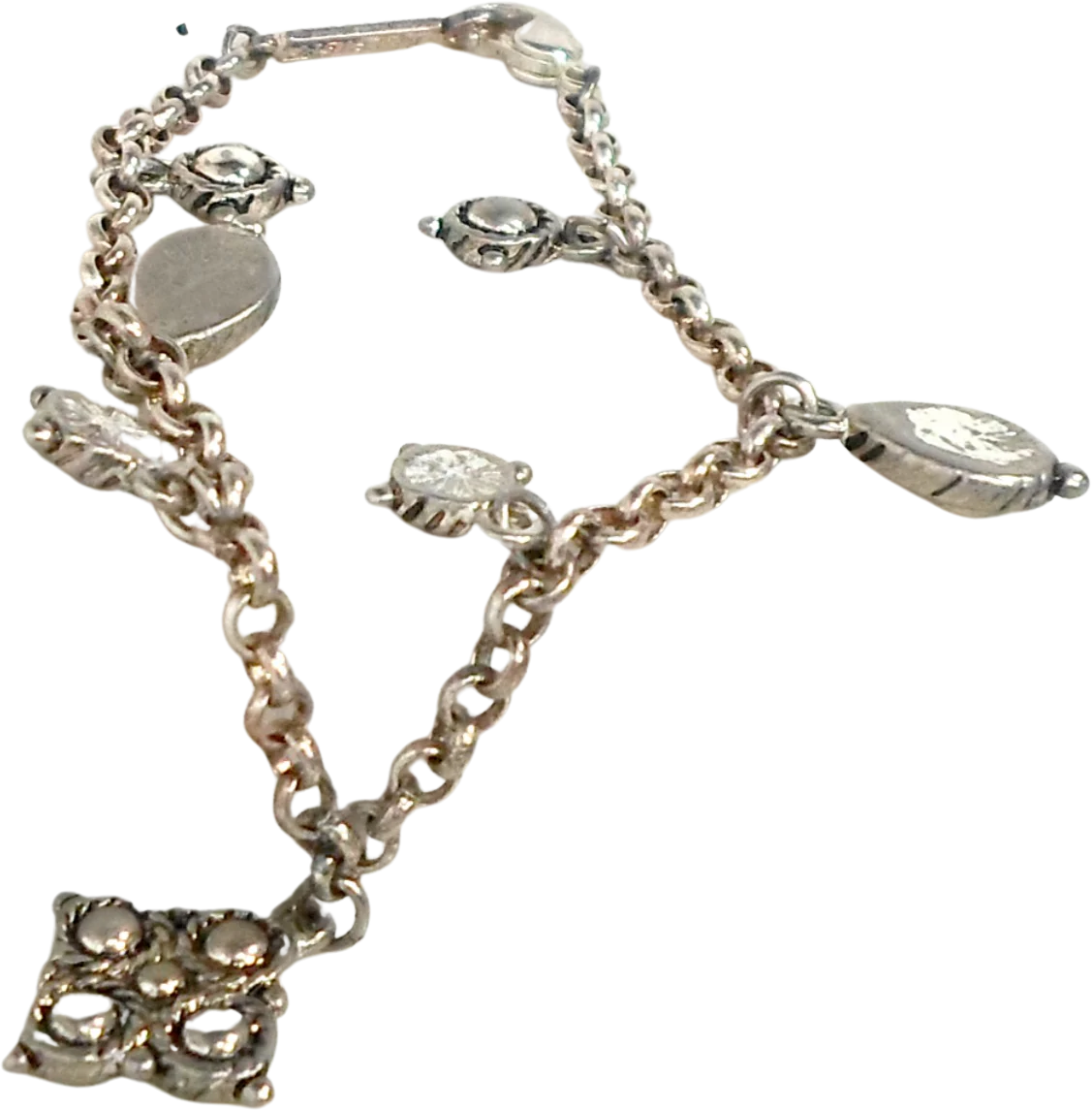 Charm Bracelet Drops Squares Rounds Chain By Napier - Image 3