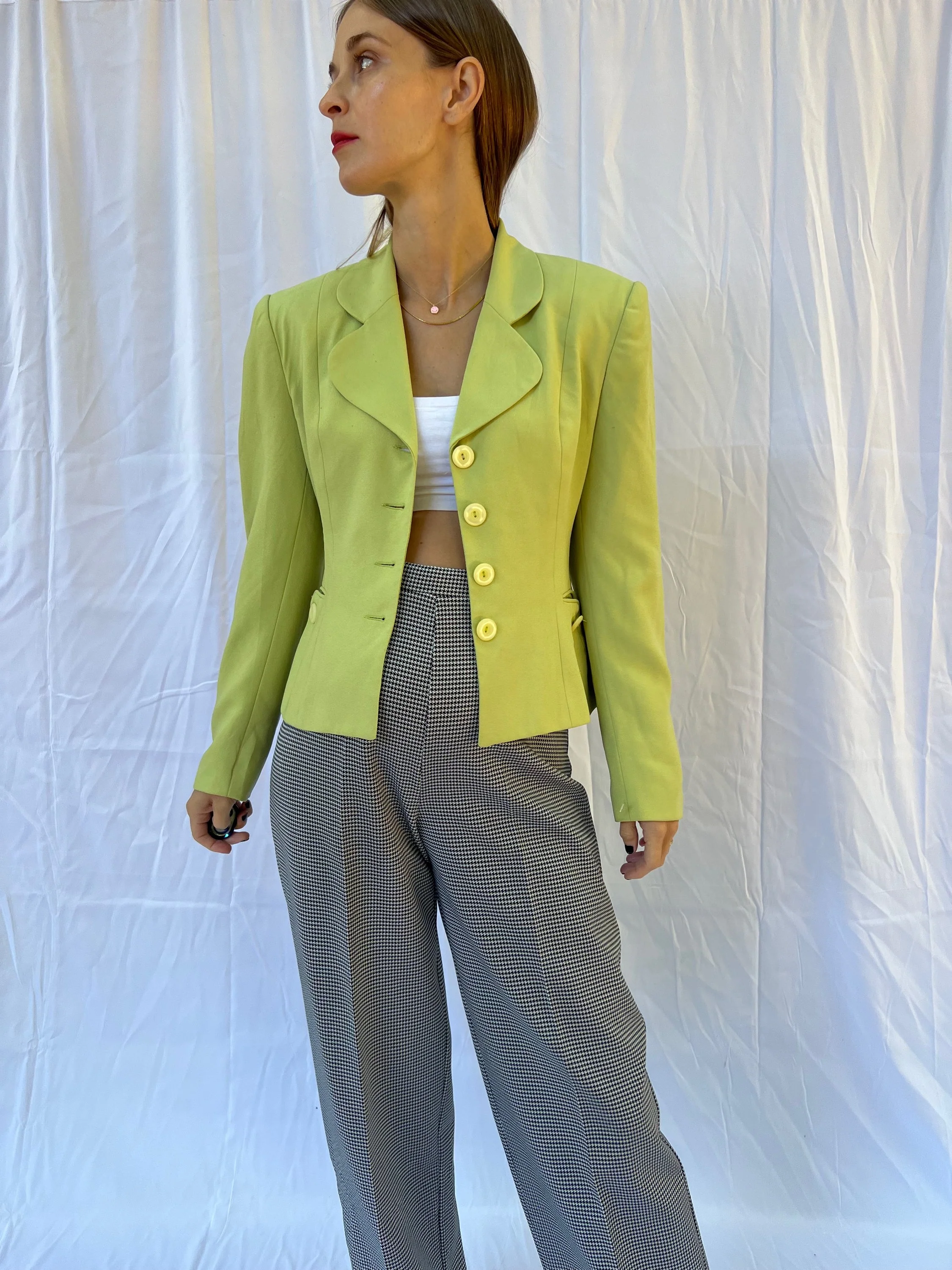 Chartreuse Fitted Blazer - Image 2