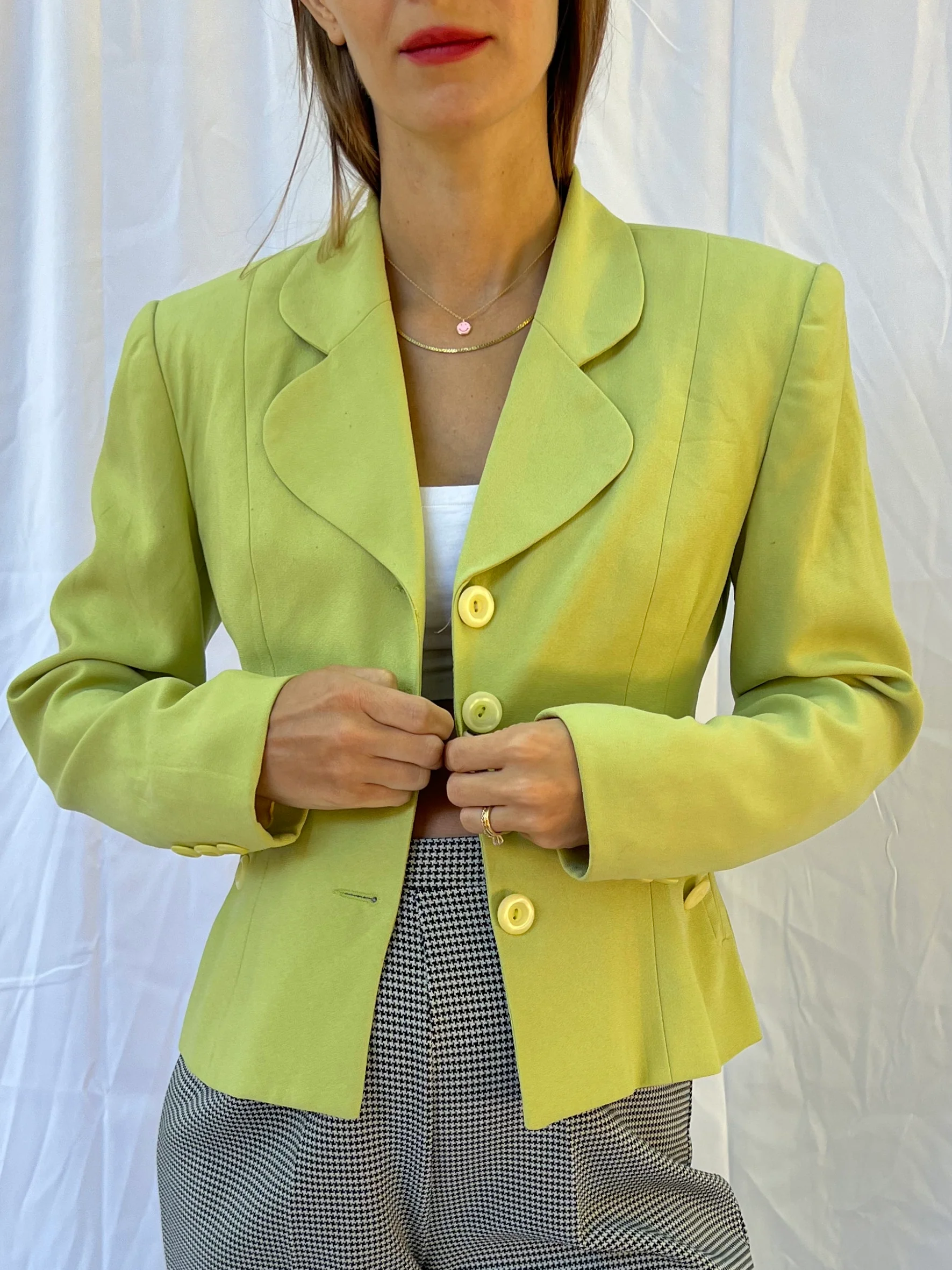 Chartreuse Fitted Blazer - Image 7
