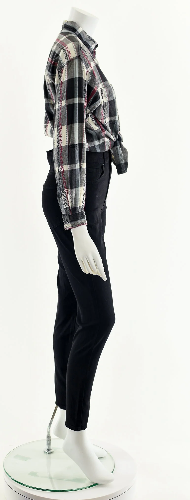 Checkered Plaid Woven Cotton Top by Casey and Max - Image 5