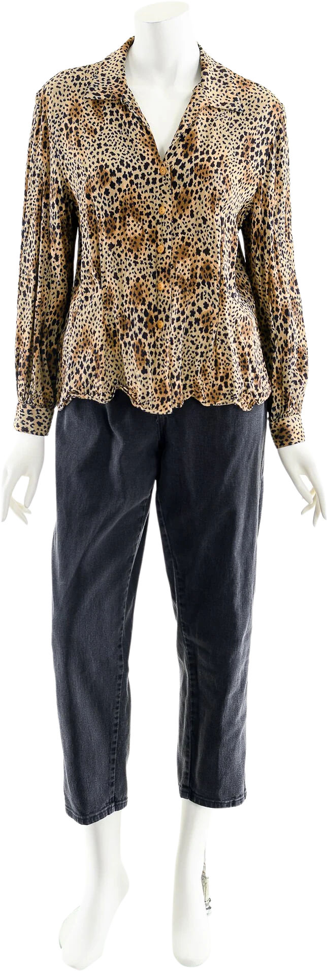 Cheetah Leopard Button Up Breezy Blouse