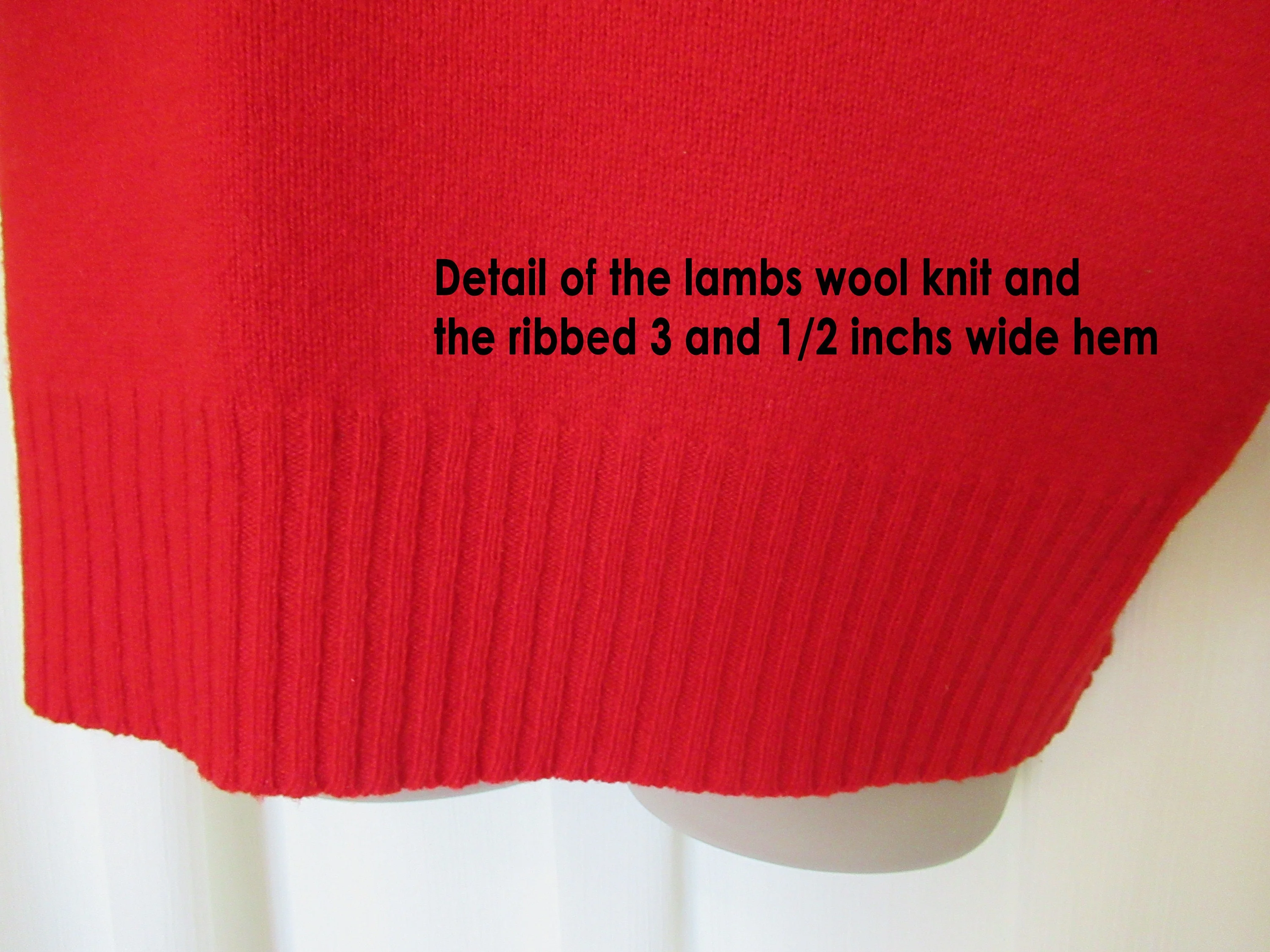 Chest Pullover Red Sweater Made In Dumfries Scotland Mark Shale Pure Lambs Wool Mcgeorge Sleeveless Pullover V-Neck Unisex Classic by Mark Shale - Image 8
