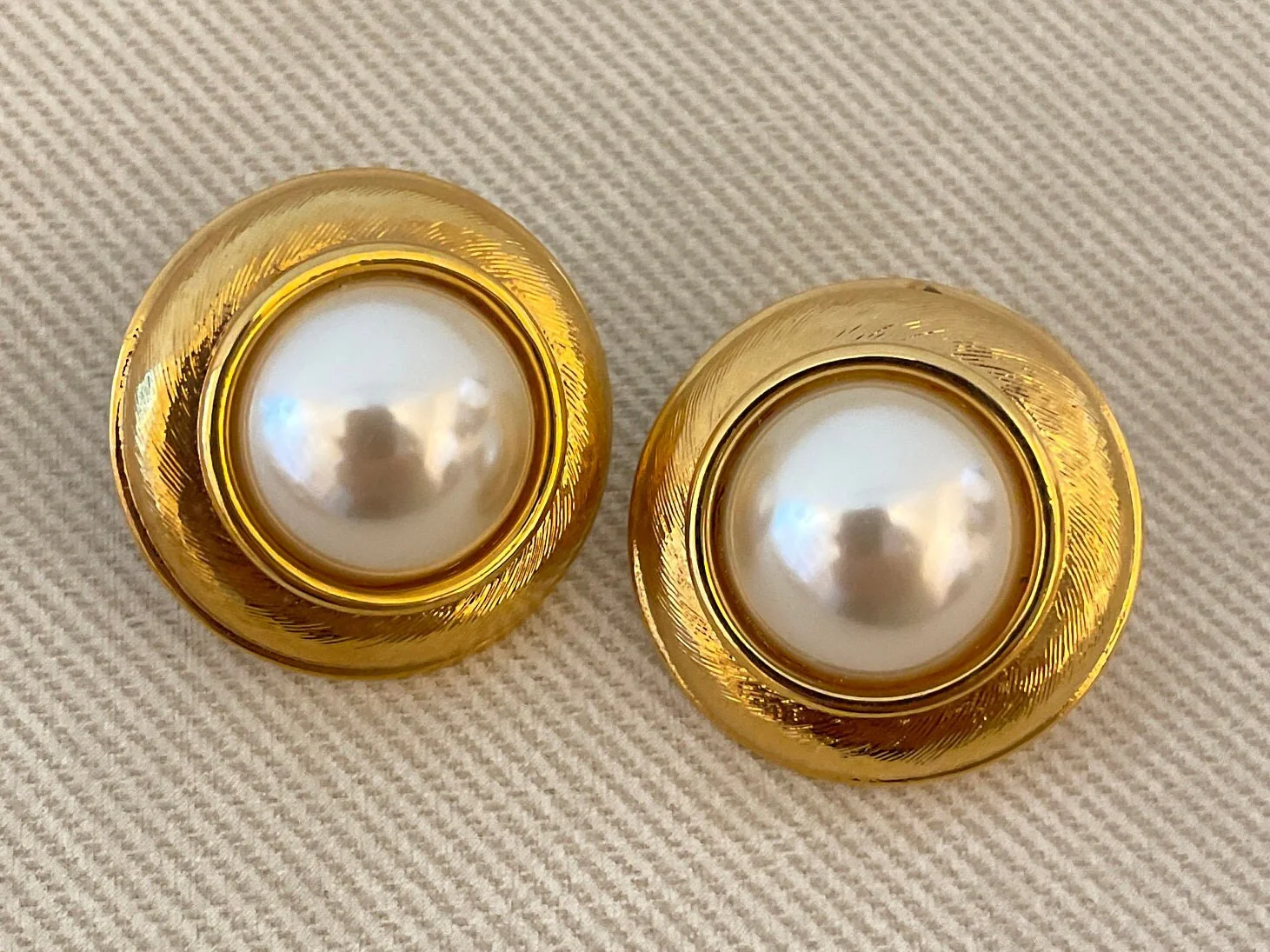 Chic Baroque Pearl Cabochon Clip On Statement Earrings by Napier - Image 3