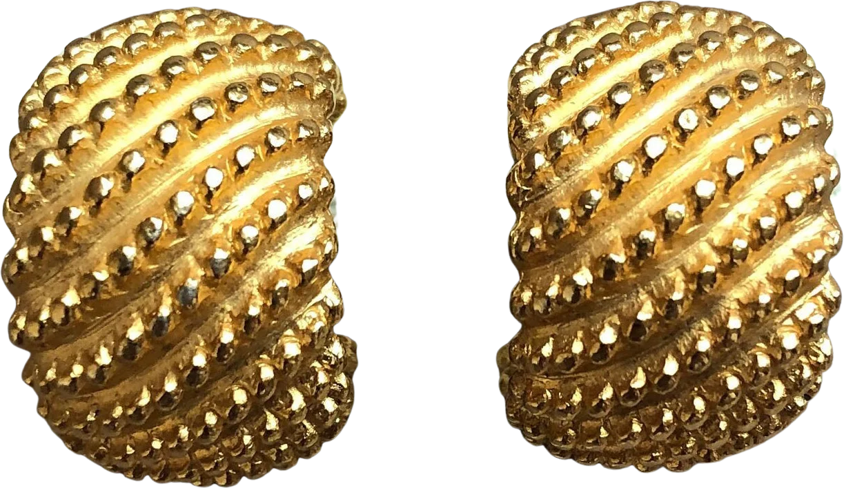 Chic Chunky Gold Tone Hoop Clip On Statement Earrings