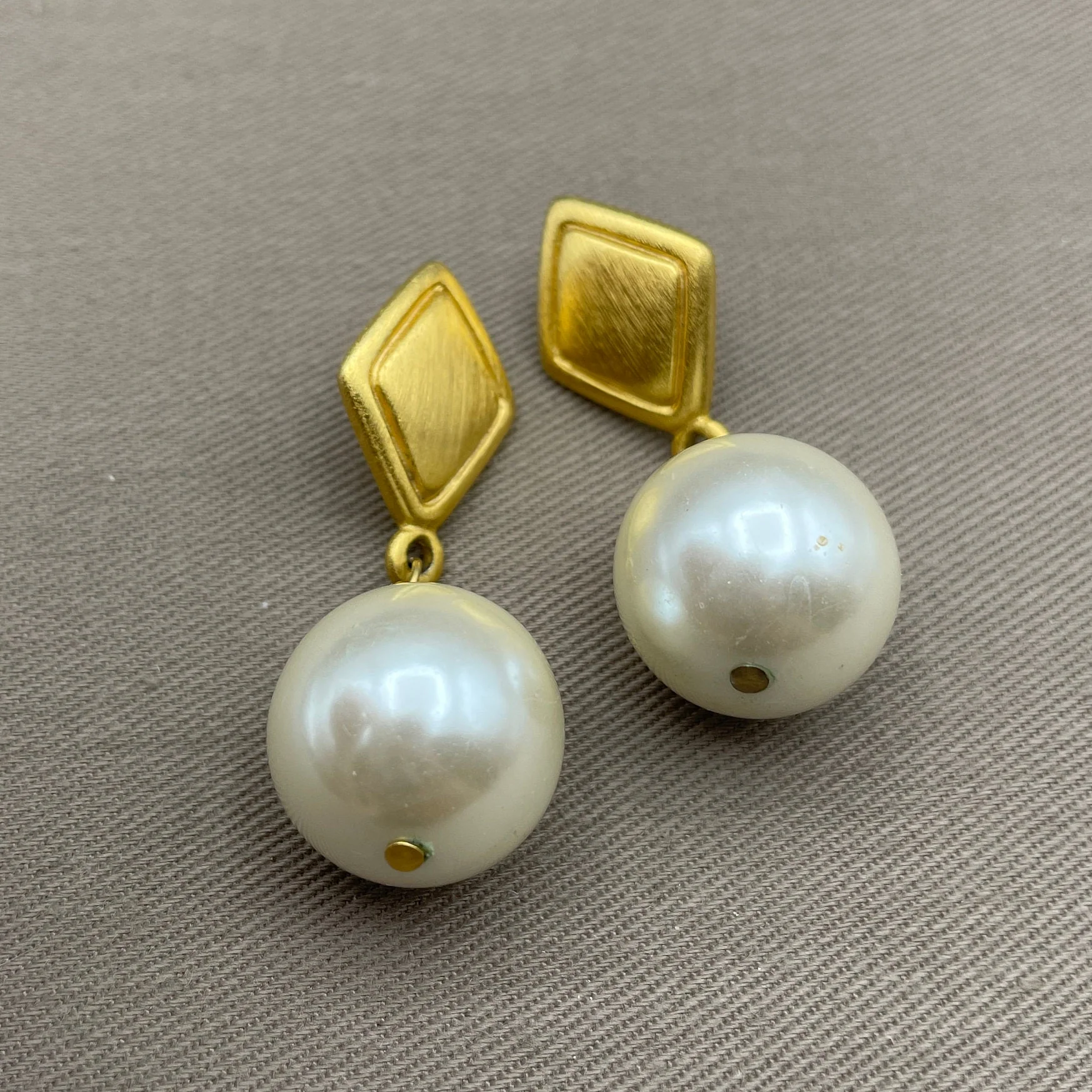 Chic Signed Pearl Baroque Vintage Statement Earrings for Pierced Ears by Napier - Image 3