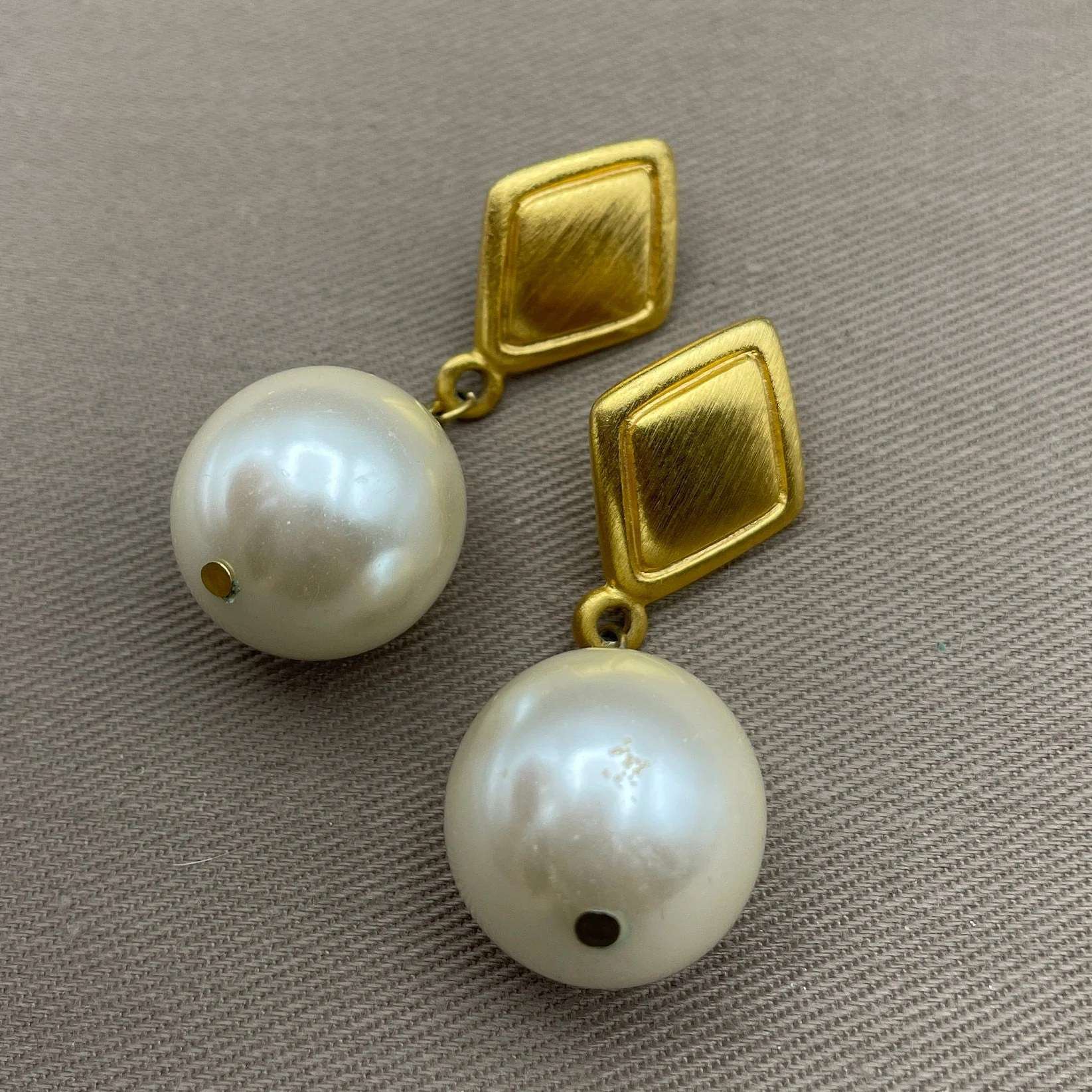 Chic Signed Pearl Baroque Vintage Statement Earrings for Pierced Ears by Napier - Image 4