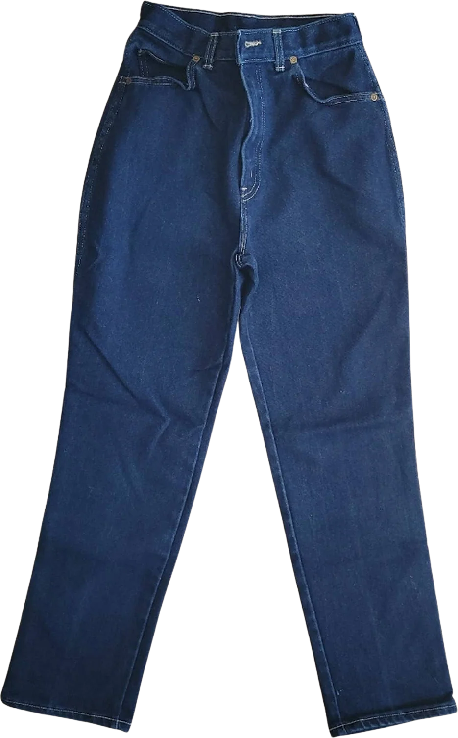 Chic Vintage Dark Wash High Waist Mom Jeans with Contrast Stitching by Chic
