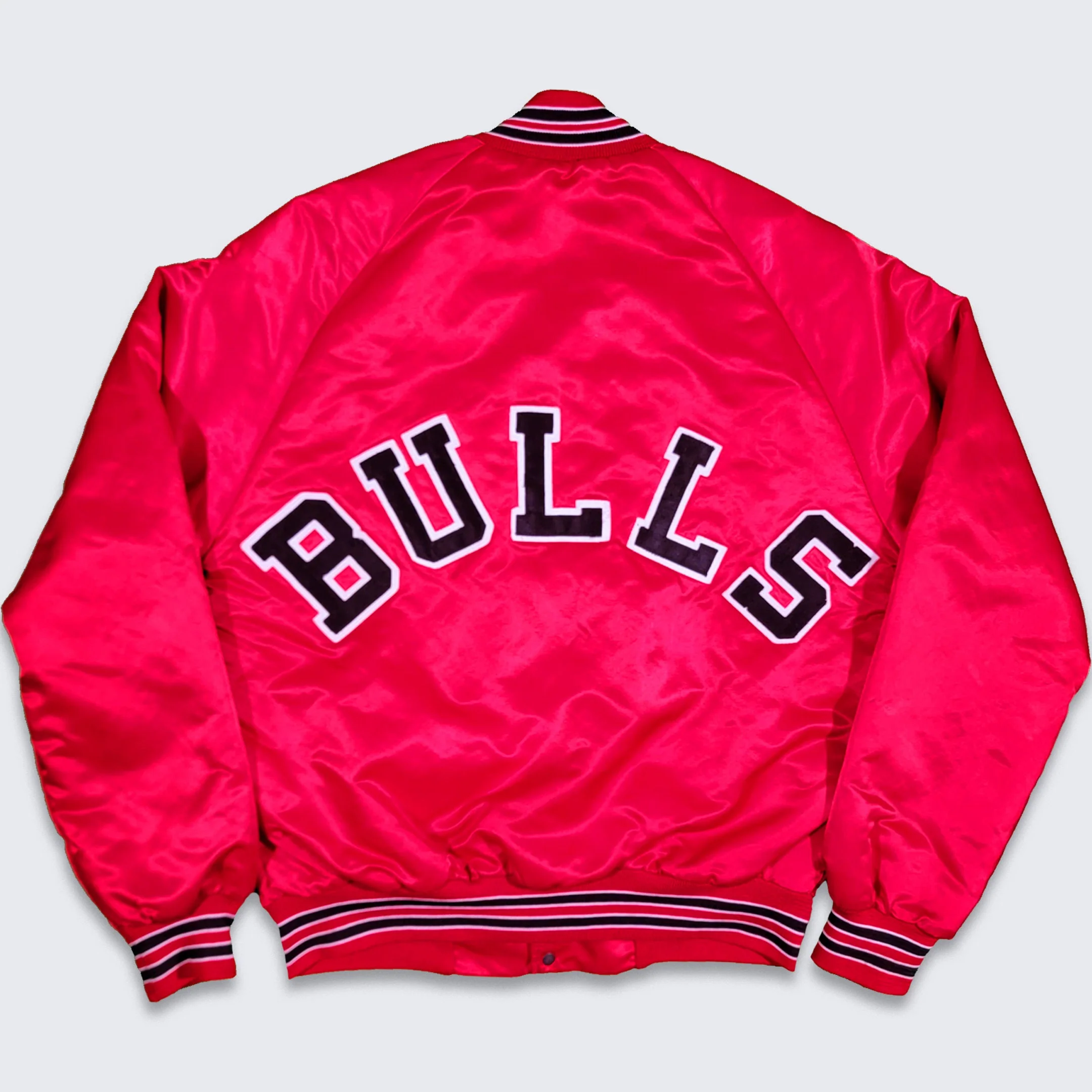 Chicago Bulls Vintage 80s Chalk Line Satin Bomber Jacket - Size Men's Small S - Image 2