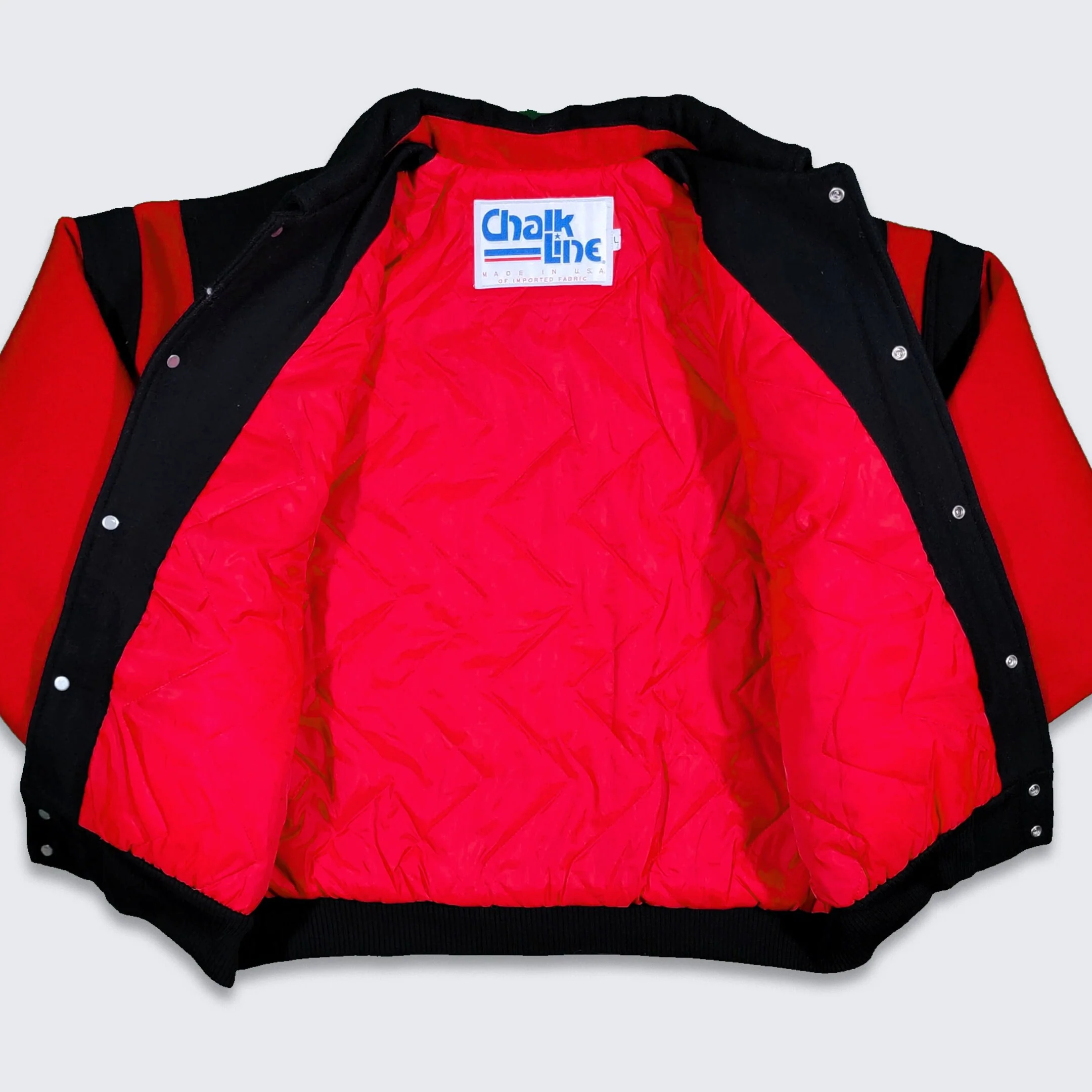 Chicago Bulls Vintage 90s Chalk Line Wool Varsity Jacket - Size Large - Image 3