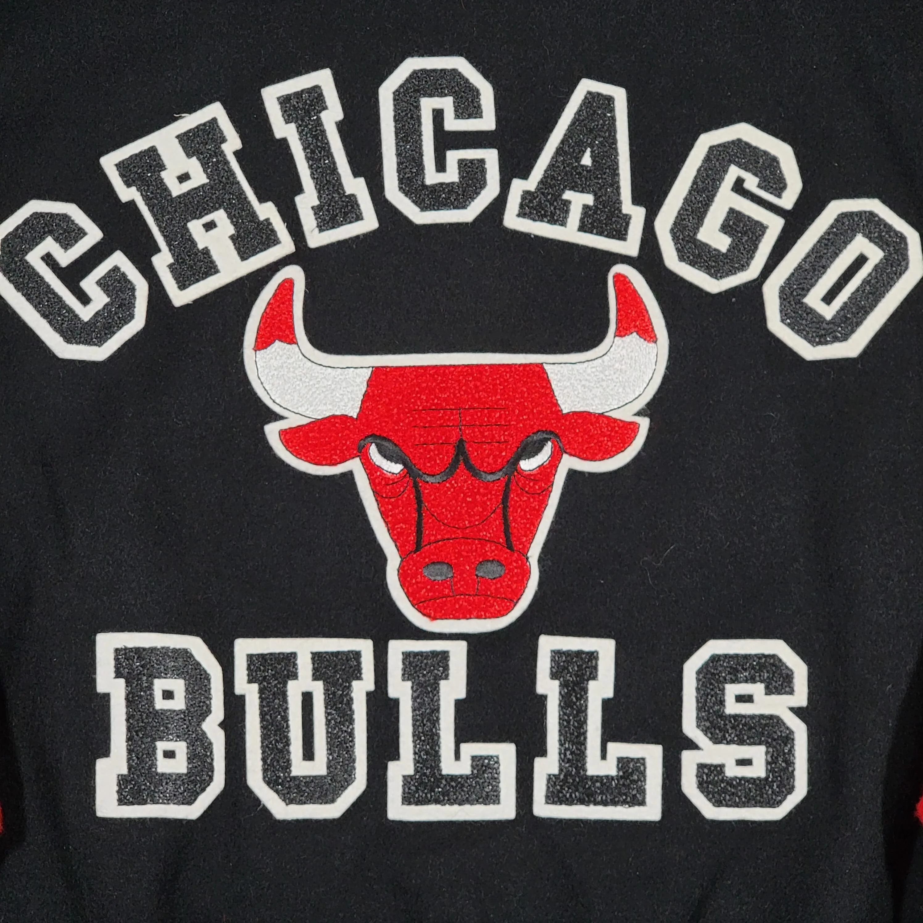 Chicago Bulls Vintage 90s Chalk Line Wool Varsity Jacket - Size Large - Image 4