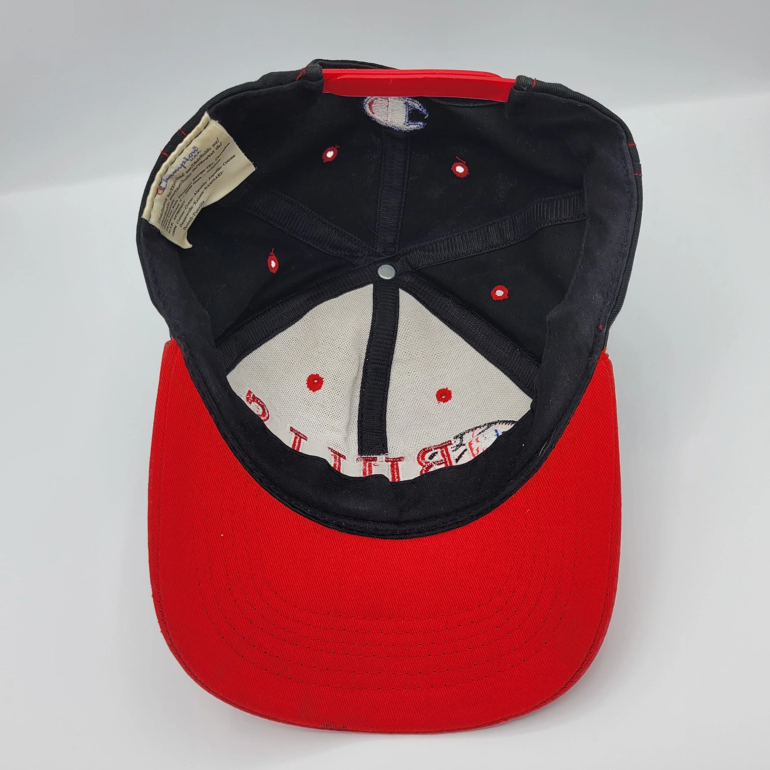 Chicago Bulls Vintage 90s Champion Snapback Hat Nba Basketball Black Red Baseball Cap 100% Cotton One Size Fits All by Champion - Image 5