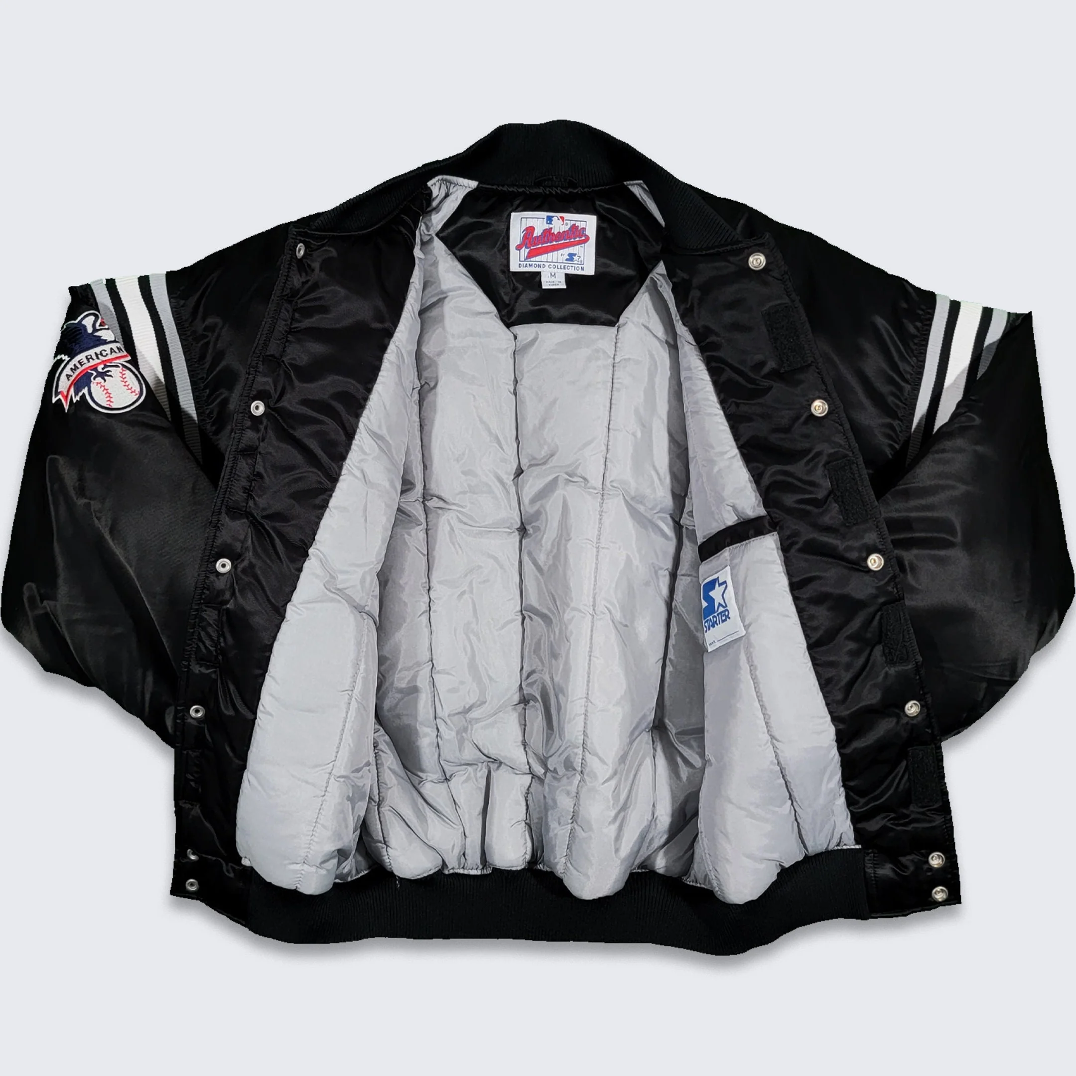 Chicago White Sox Vintage 90s Starter Satin Bomber Jacket - Size Medium M - Image 3