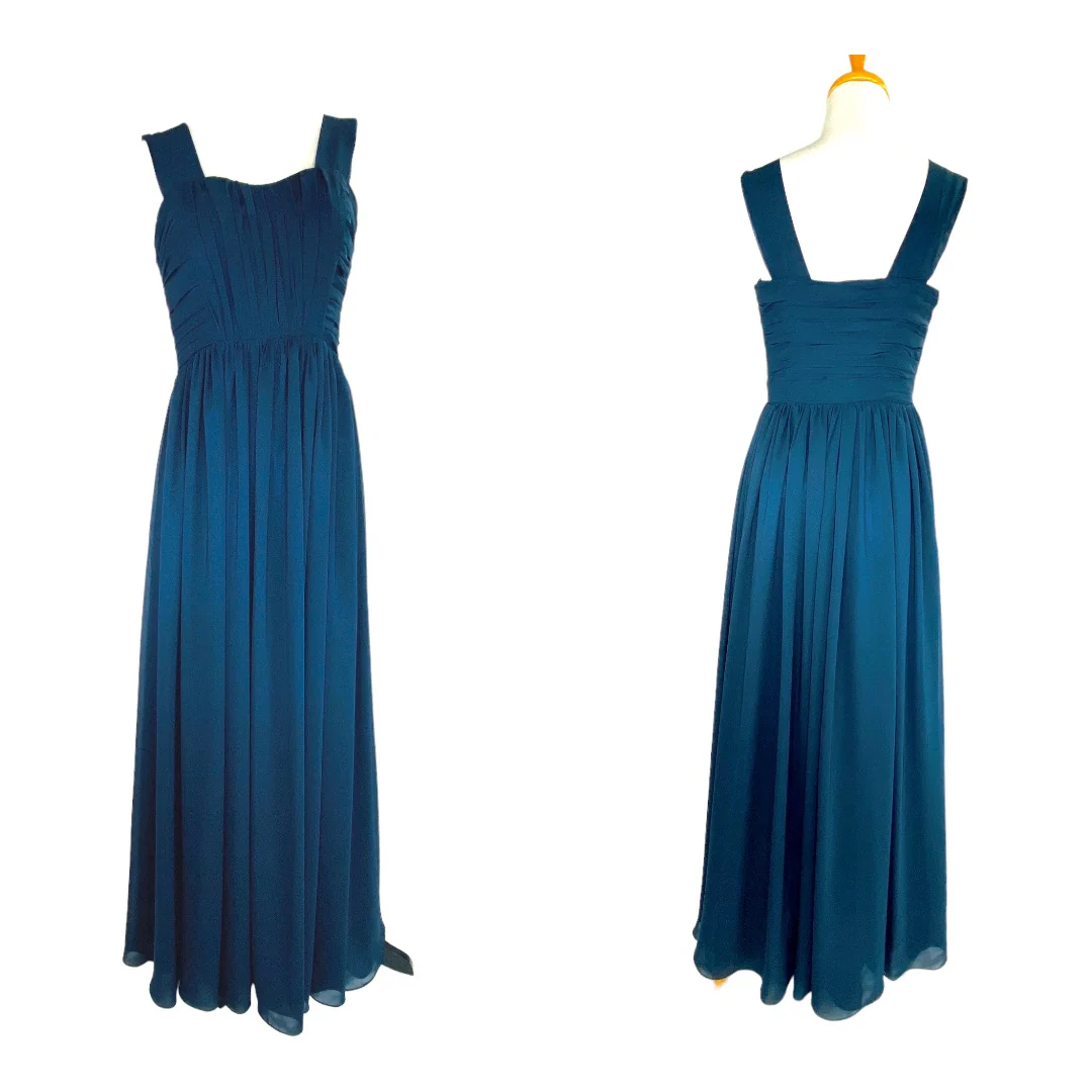 Chiffon Dress Luxurious Formal Gown with Great Support Navy 8 by Fanny Fashion - Image 2