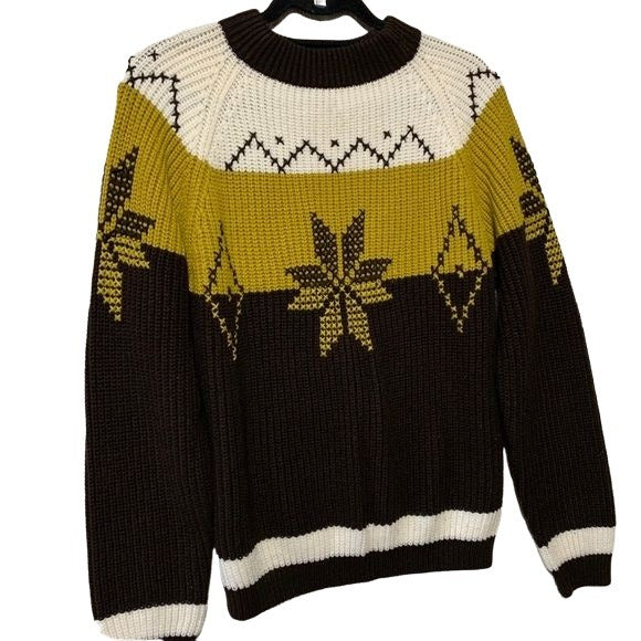 Chocolate Brown Snowflake Chunky Sweater - Image 4