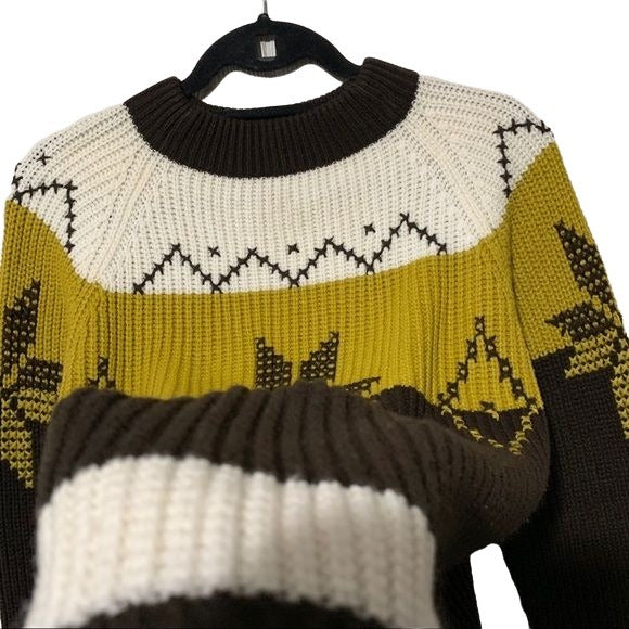 Chocolate Brown Snowflake Chunky Sweater - Image 5