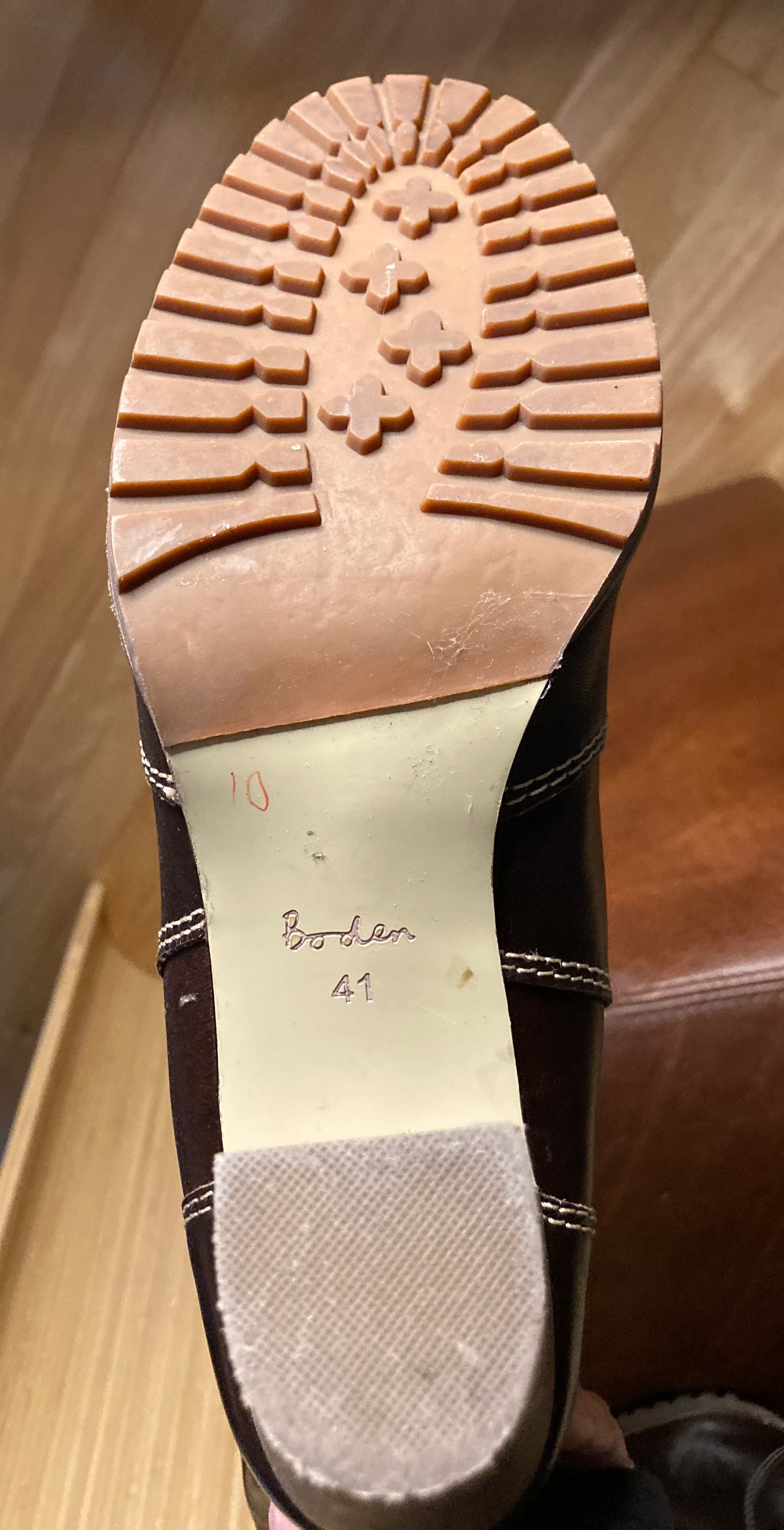 Chocolate Brown Tall Boots With Contrast Stitching By Boden - Image 11