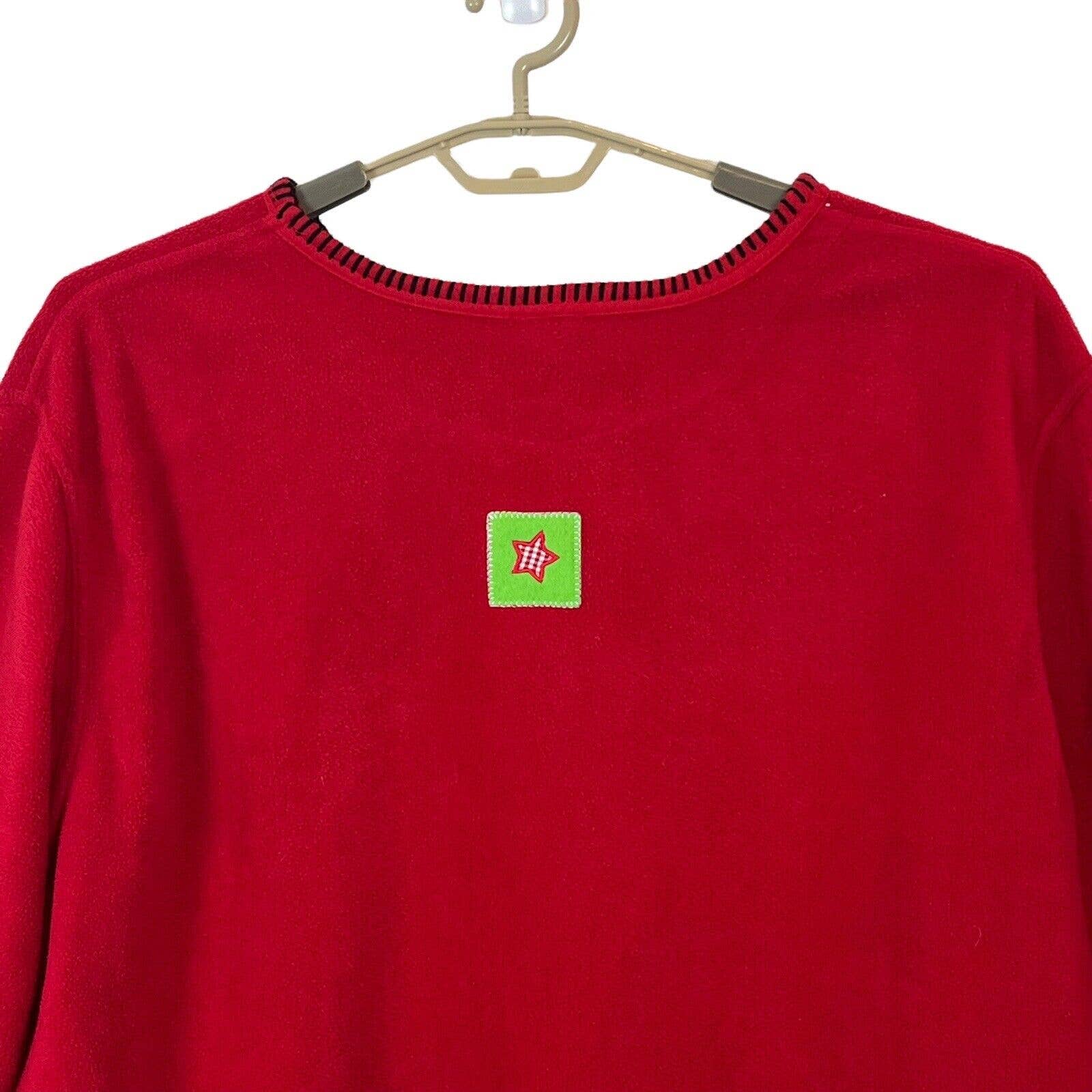 Christmas Cat Pullover Cozy Fleece Sweater Women's Red Size 3x by Jenny Buchanan - Image 5