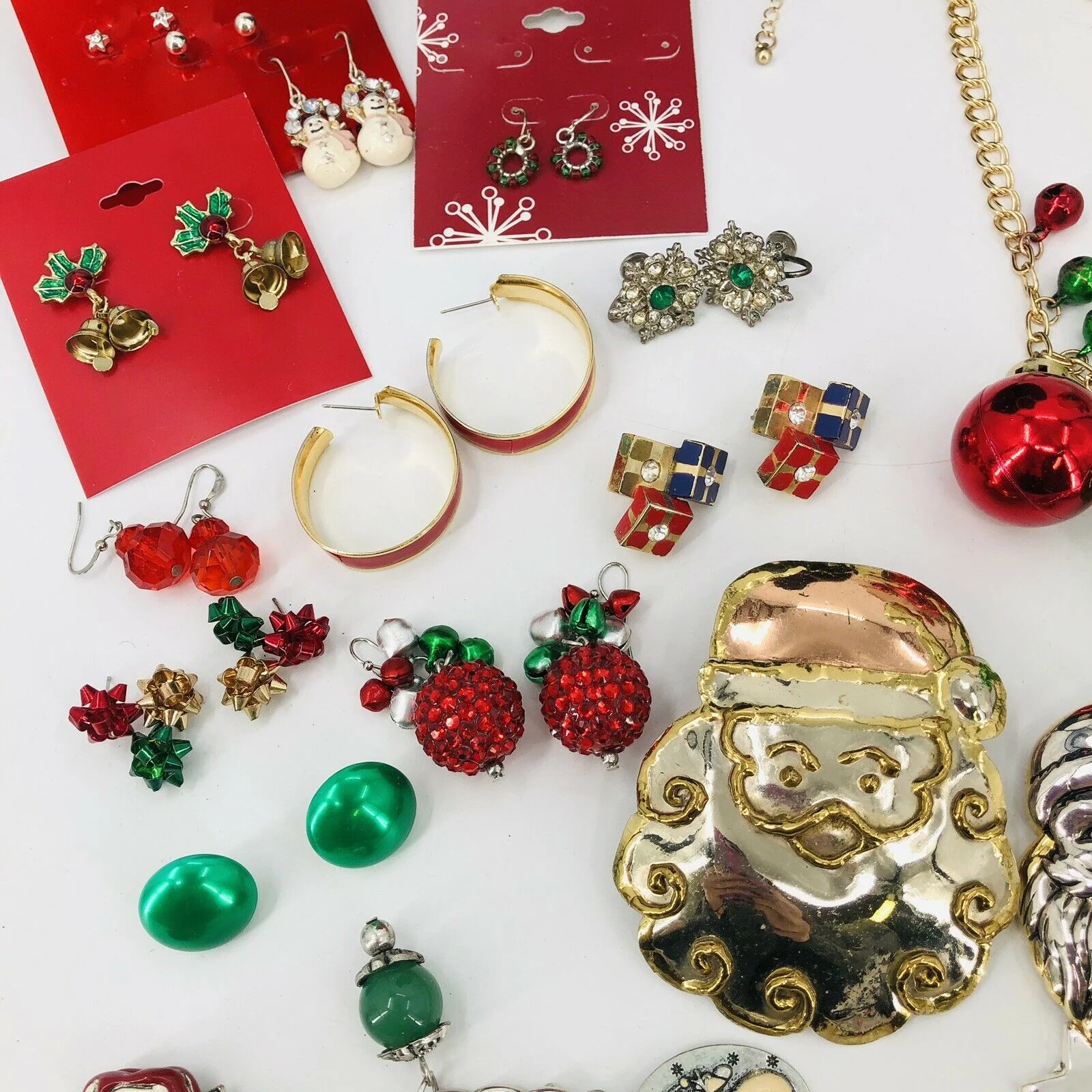 Christmas Santa Angels Costume Jewelry Brooches Pins Bracelets Earrings Lot 35+ - Image 4