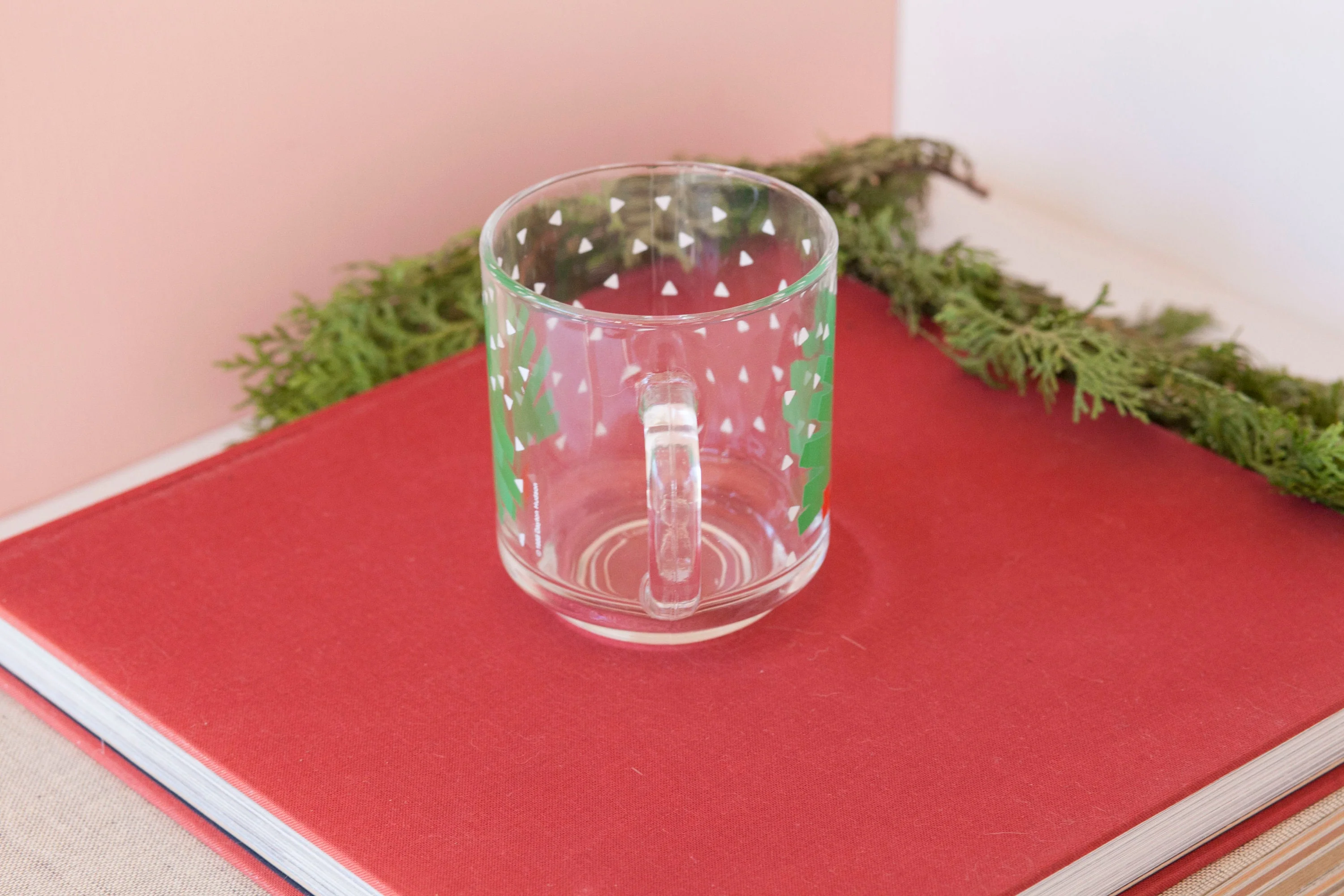 Christmas Tree Coffee Mugs Pair of Two Clear Holiday 80s Dayton Hudson Vintage Luminarc - Image 9