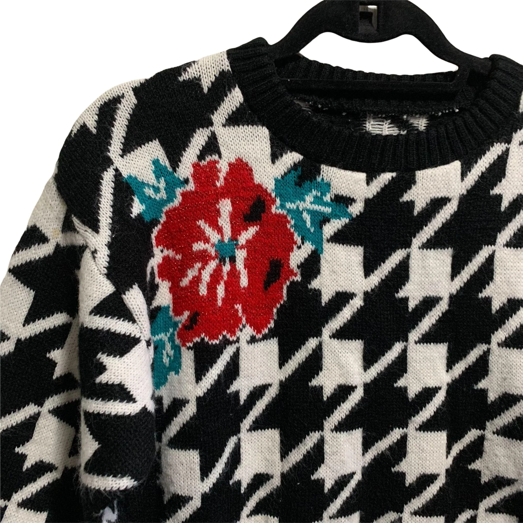 Chunky Abstract Floral Sweater - Image 3