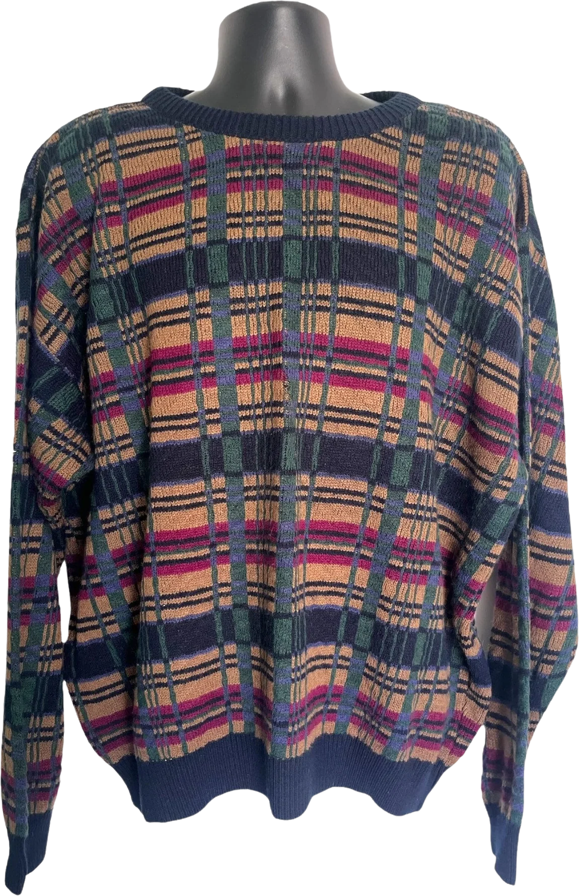 Chunky Vintage Streetwear Grandpa Sweater 80s 90s Dad Biggie Cosby Mens Grunge Plaid Stripe Slouchy Aesthetic by Private Club