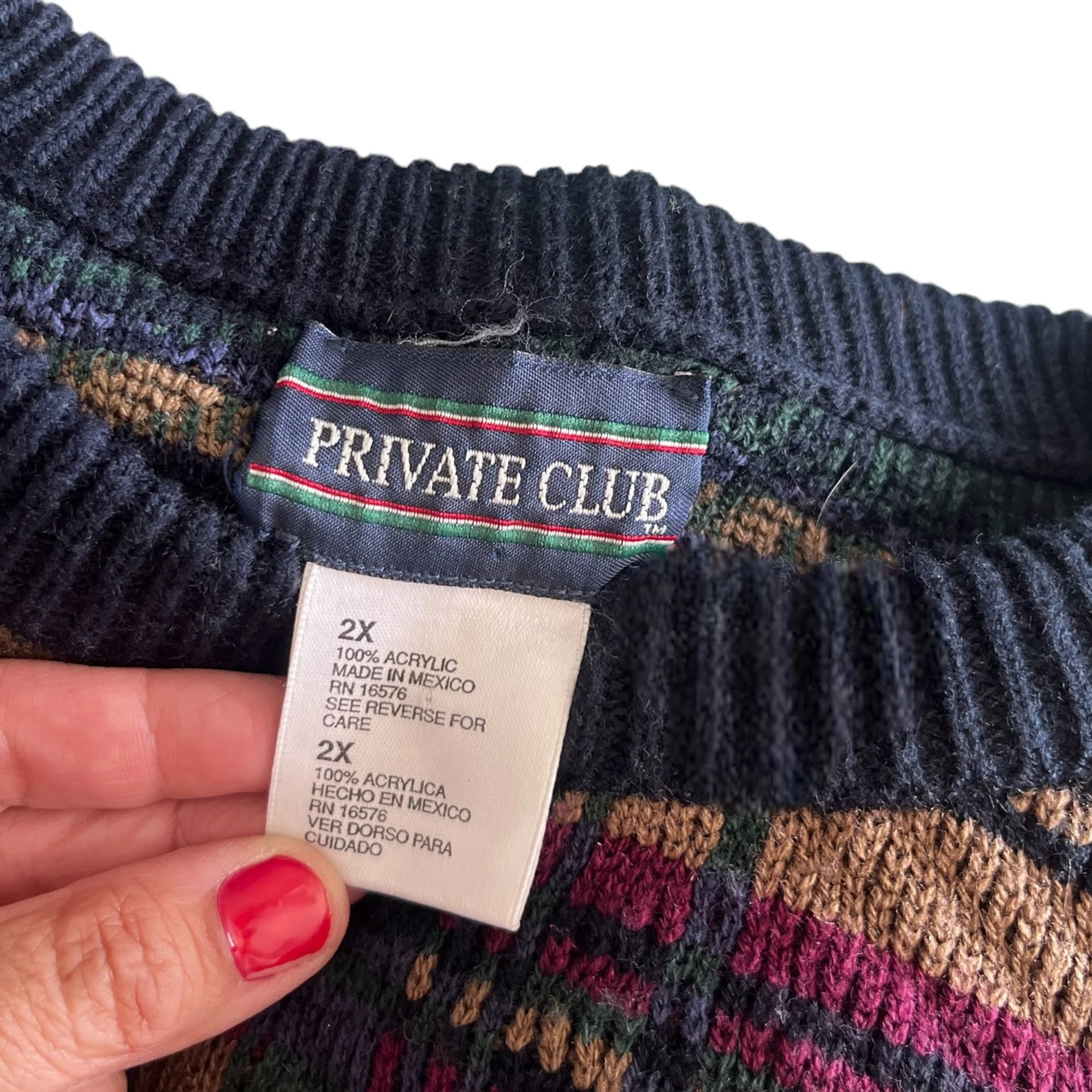 Chunky Vintage Streetwear Grandpa Sweater 80s 90s Dad Biggie Cosby Mens Grunge Plaid Stripe Slouchy Aesthetic by Private Club - Image 3