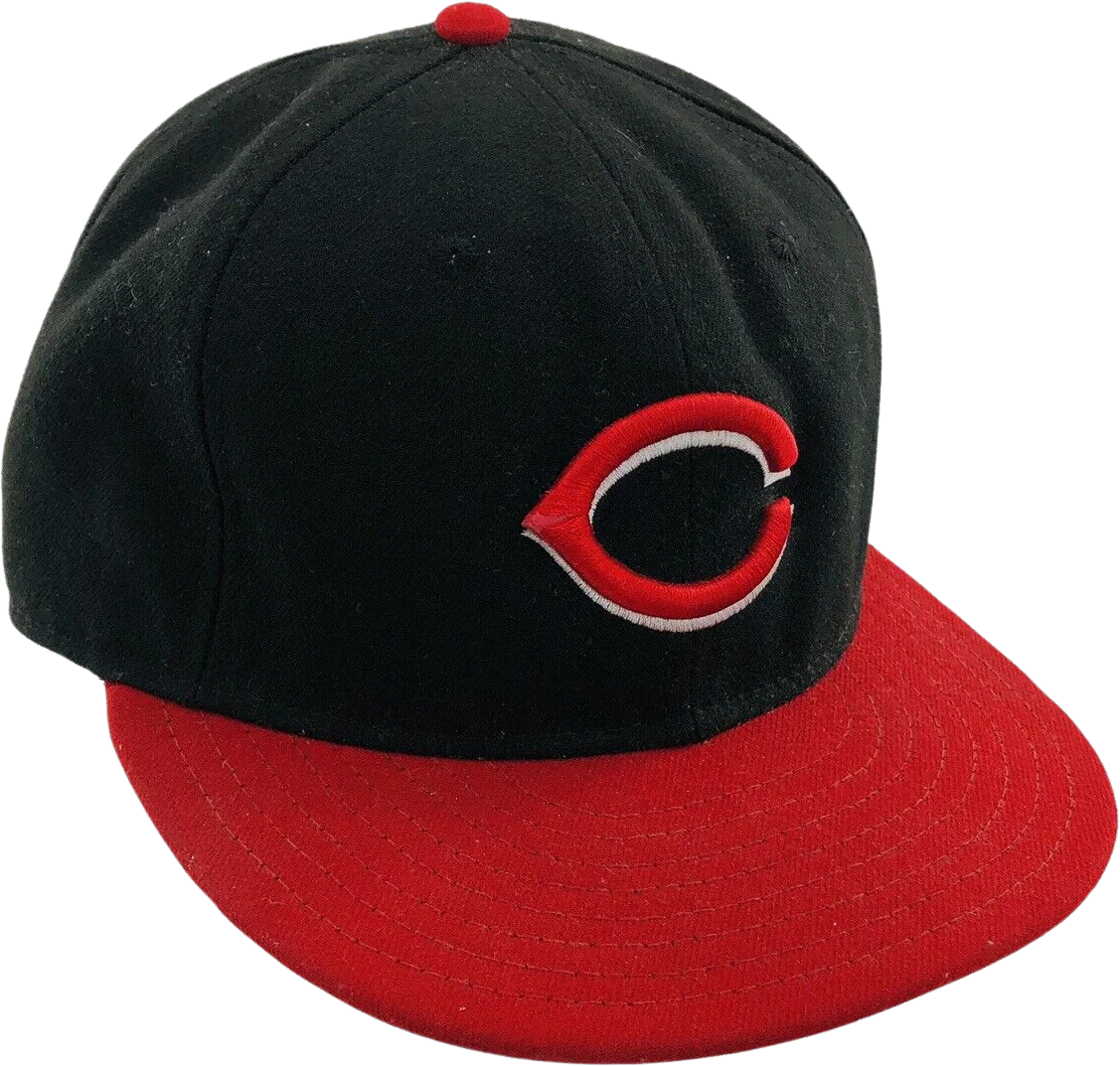 Cincinnati Reds Cool Base 59fifty Fitted Hat 7 5/8 Black Red On Field by New Era
