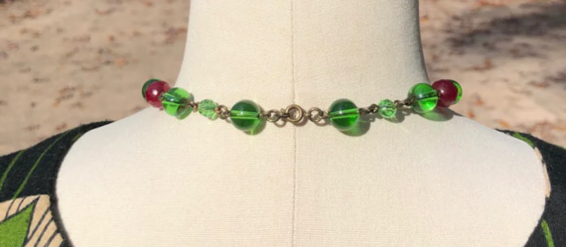 Circa 30s Czech Glass Art Deco Necklace - Image 2