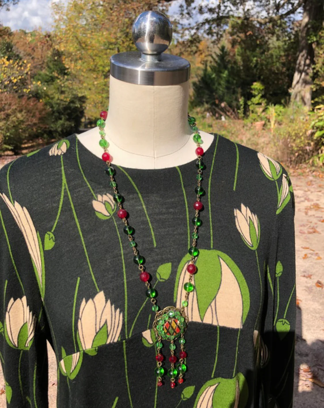 Circa 30s Czech Glass Art Deco Necklace - Image 5