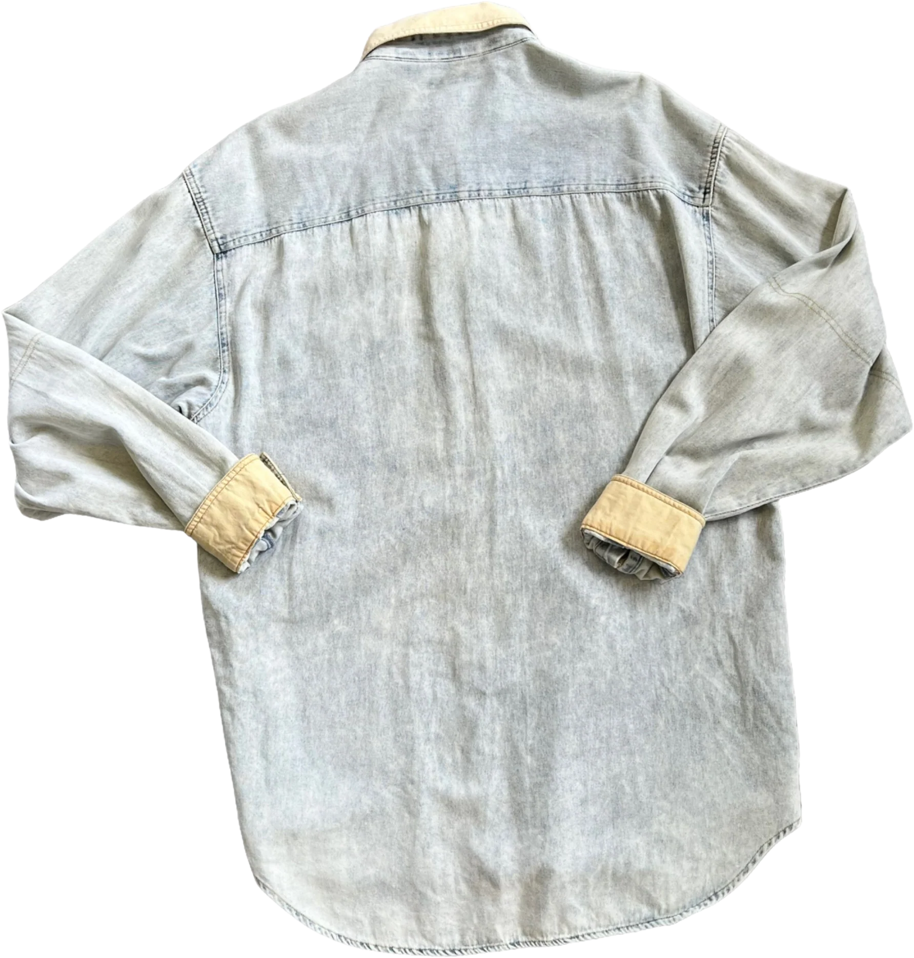 Classic Perfectly Worn In Light Wash Denim Shirt By Bugle Boy Men - Image 2