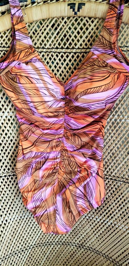 Clearance 70s Ruched Swimsuit One Piece Swimsuit Vintage Swimsuit Sm - Image 3