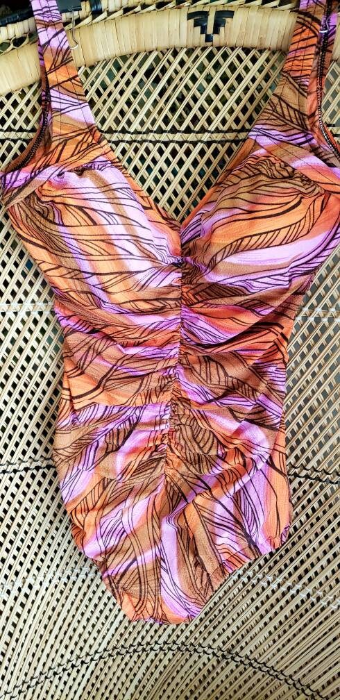 Clearance 70s Ruched Swimsuit One Piece Swimsuit Vintage Swimsuit Sm - Image 4