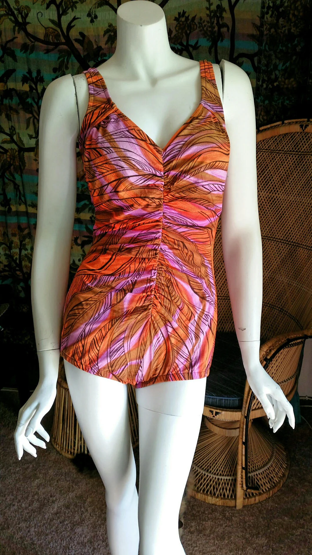 Clearance 70s Ruched Swimsuit One Piece Swimsuit Vintage Swimsuit Sm - Image 8